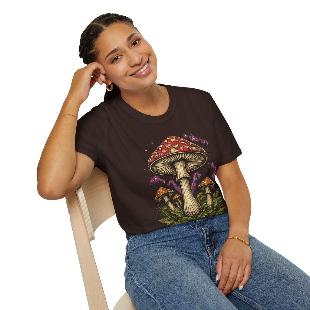 City: Portland Mushroom Magic T-Shirt — Vintage Red Toadstool Illustration