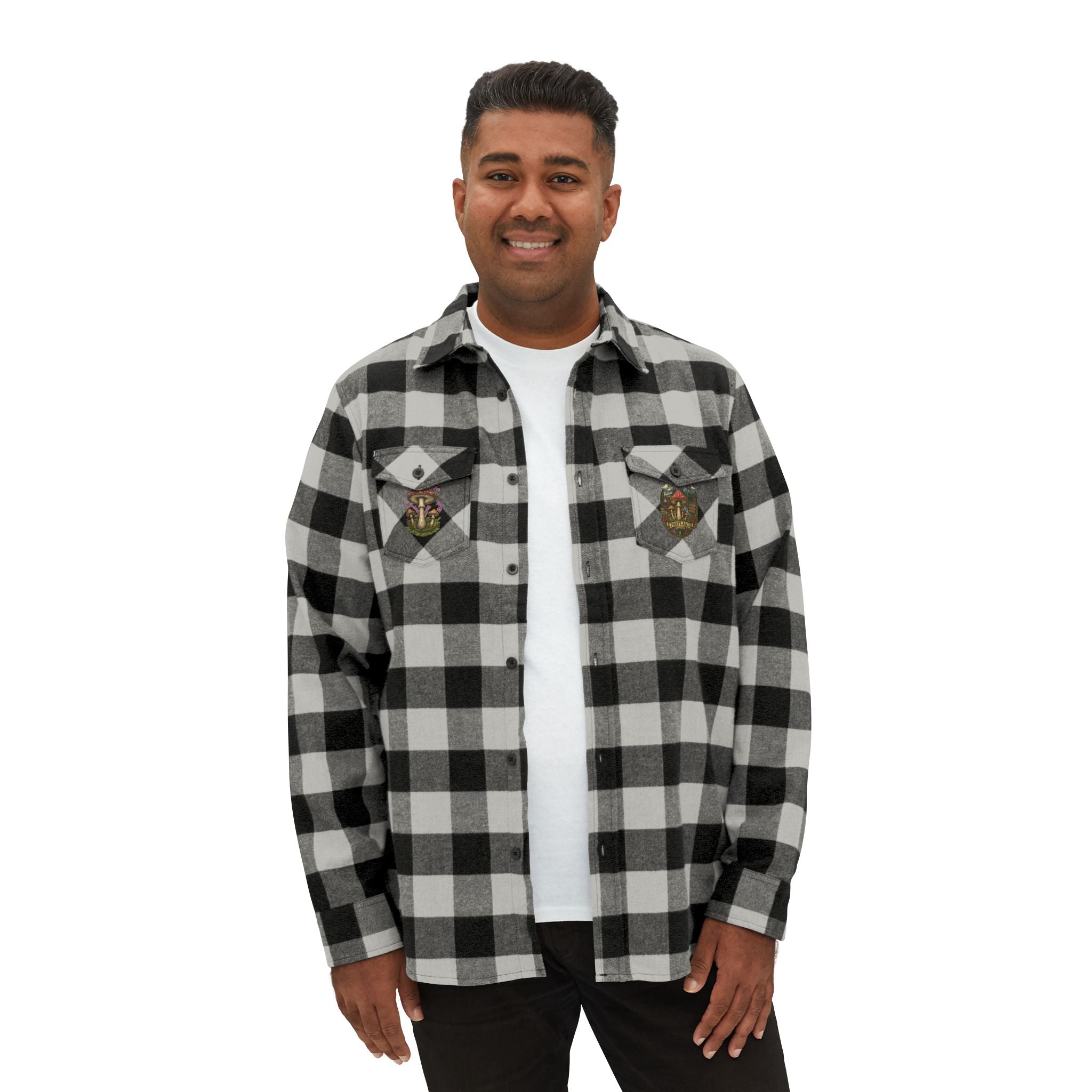 Portland Mushroom Flannel Shirt — Vintage Forest Plaid Button-Up