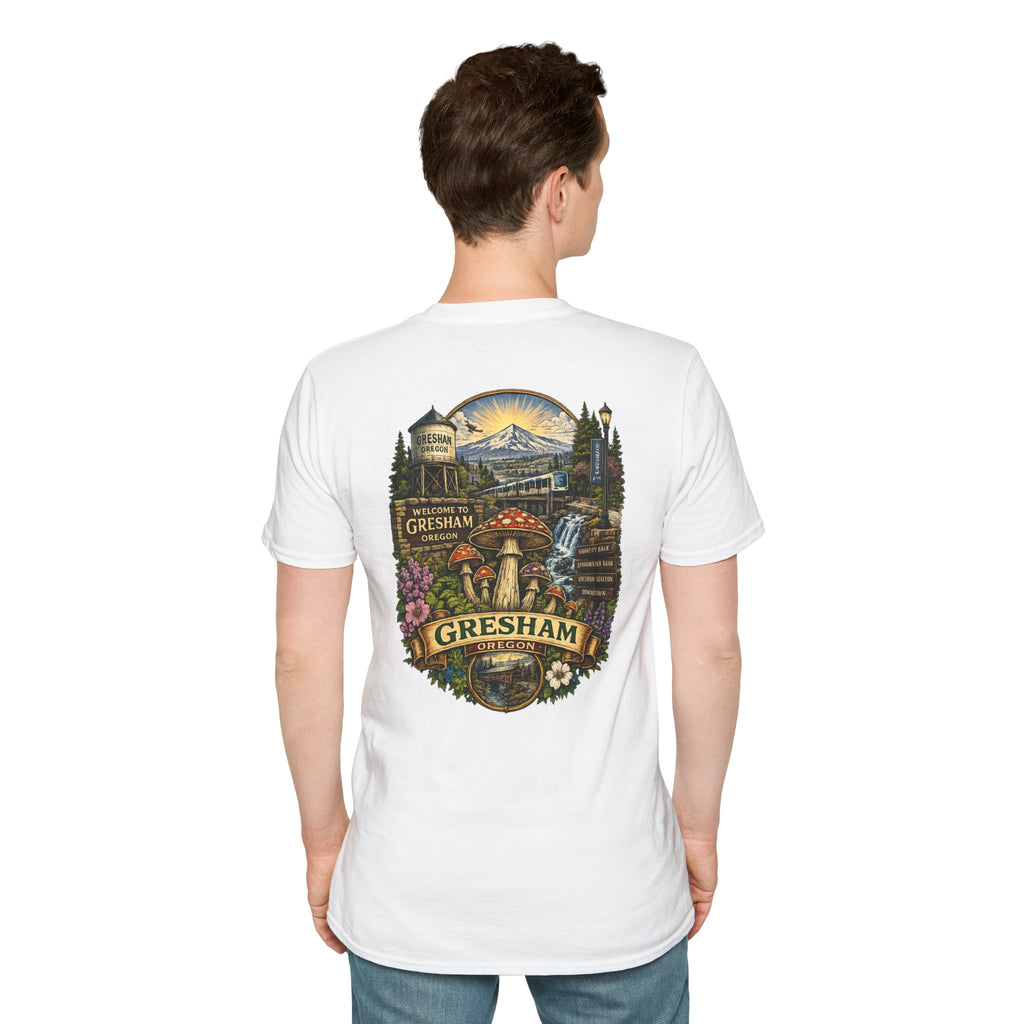 City: Gresham Psychedelic Mushroom Graphic T-Shirt — Red Amanita Illustration