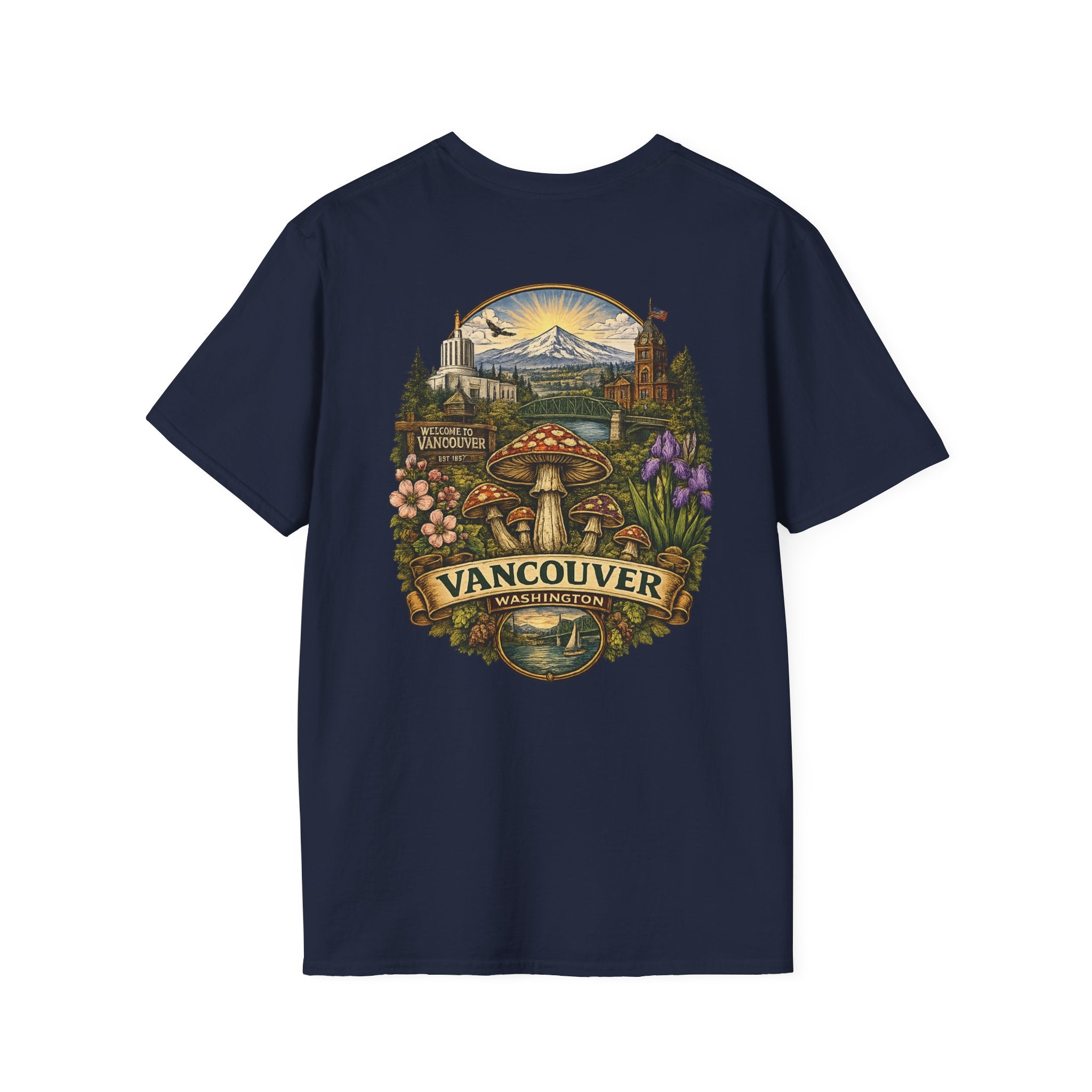 Mushroom Illustration T-Shirt – Vintage Red Toadstool Graphic