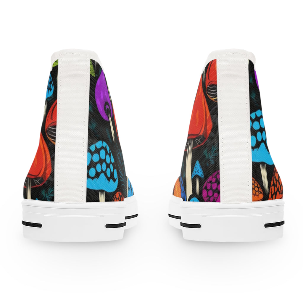 Zapatillas altas para mujer — Estampado de setas psicodélicas de colores