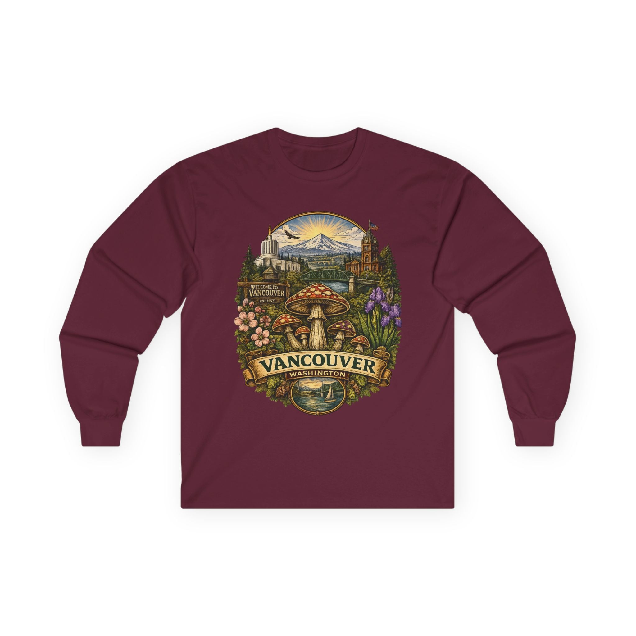 City: Vancouver Mushroom Graphic Long Sleeve Tee