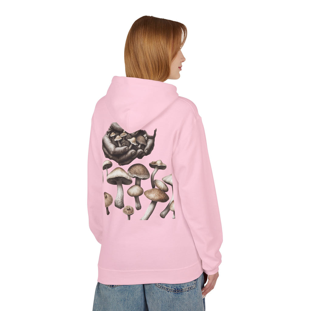 Mushroom Art Hoodie — Botanical Foraging Graphic Pullover
