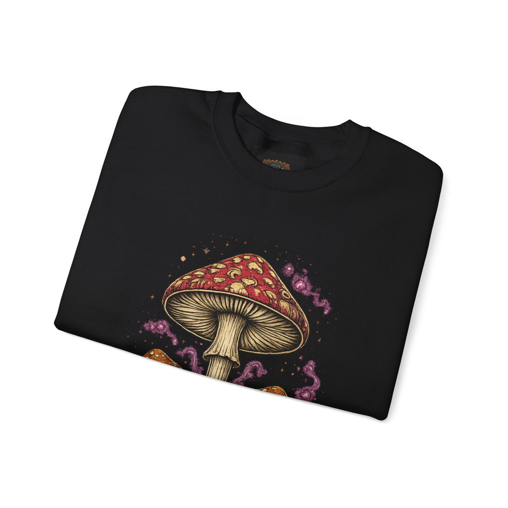 City: Portland Mushroom Crewneck Sweatshirt Vintage Psychedelic Fungi Graphic