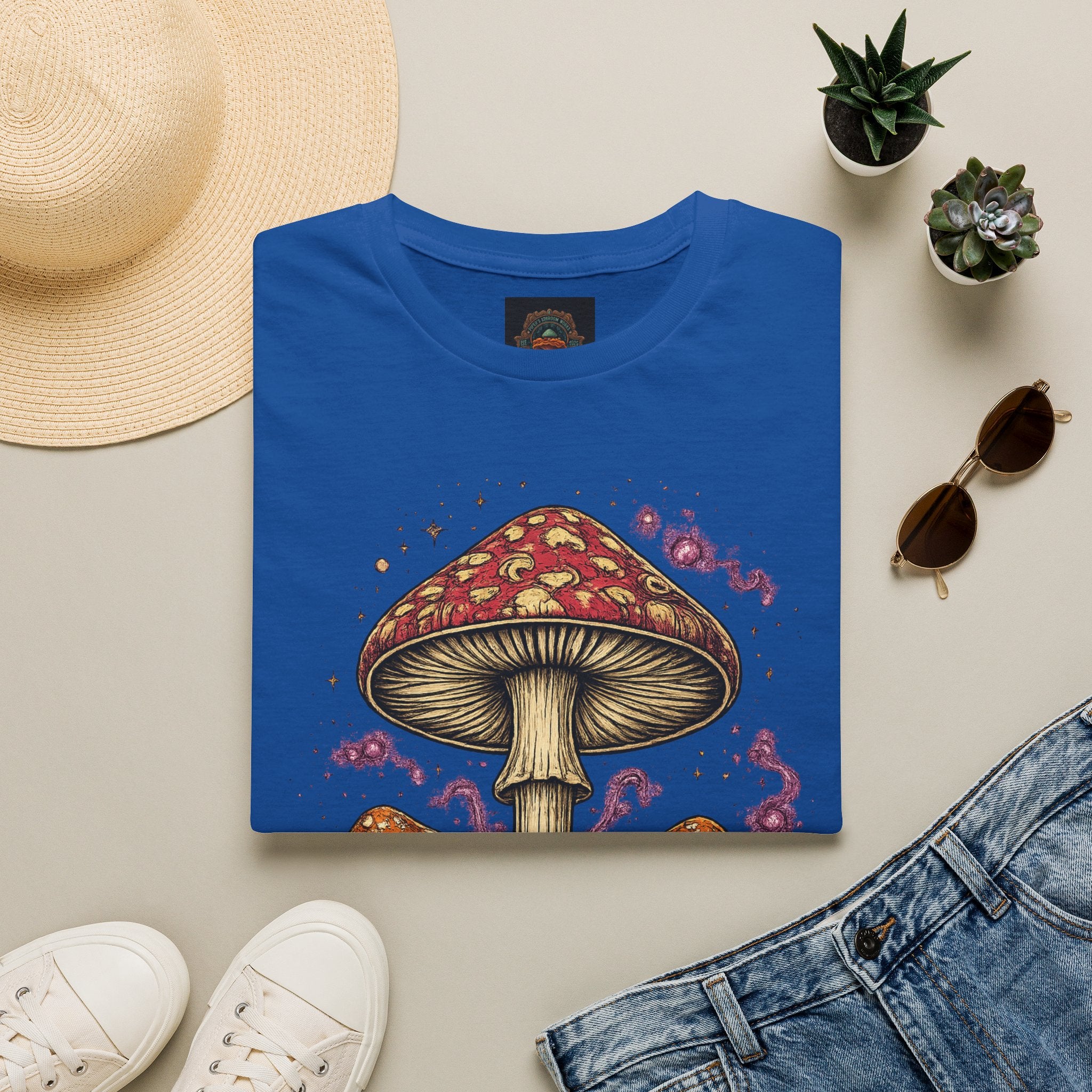 City: Gresham Psychedelic Mushroom Graphic T-Shirt — Red Amanita Illustration
