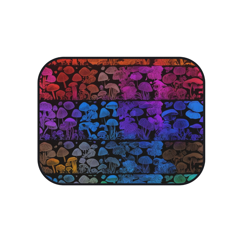 Car Mats — Rainbow Mushroom Patterned Floor Mat Set (4-Piece)