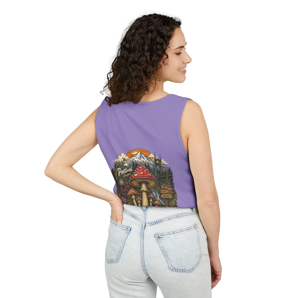 City: Portland Mushroom Tank Top — Psychedelic Forest Graphic Tank