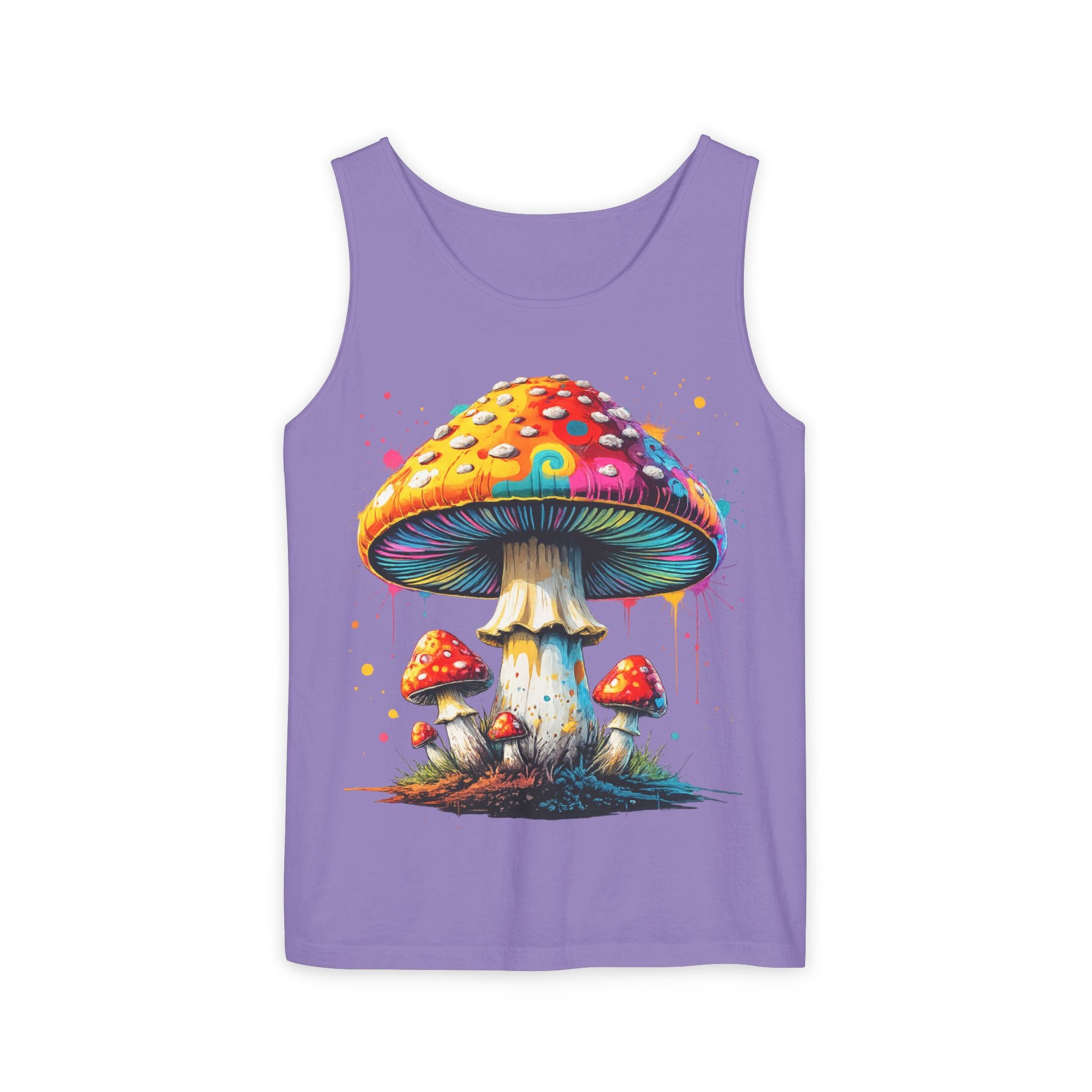 City: Portland Mushroom Graphic Tank Top — Colorful Psychedelic Fungi Design