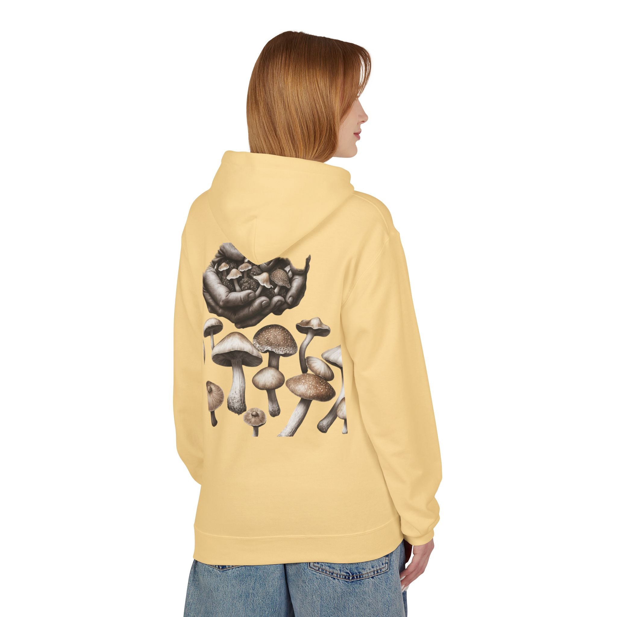 Mushroom Art Hoodie — Botanical Foraging Graphic Pullover