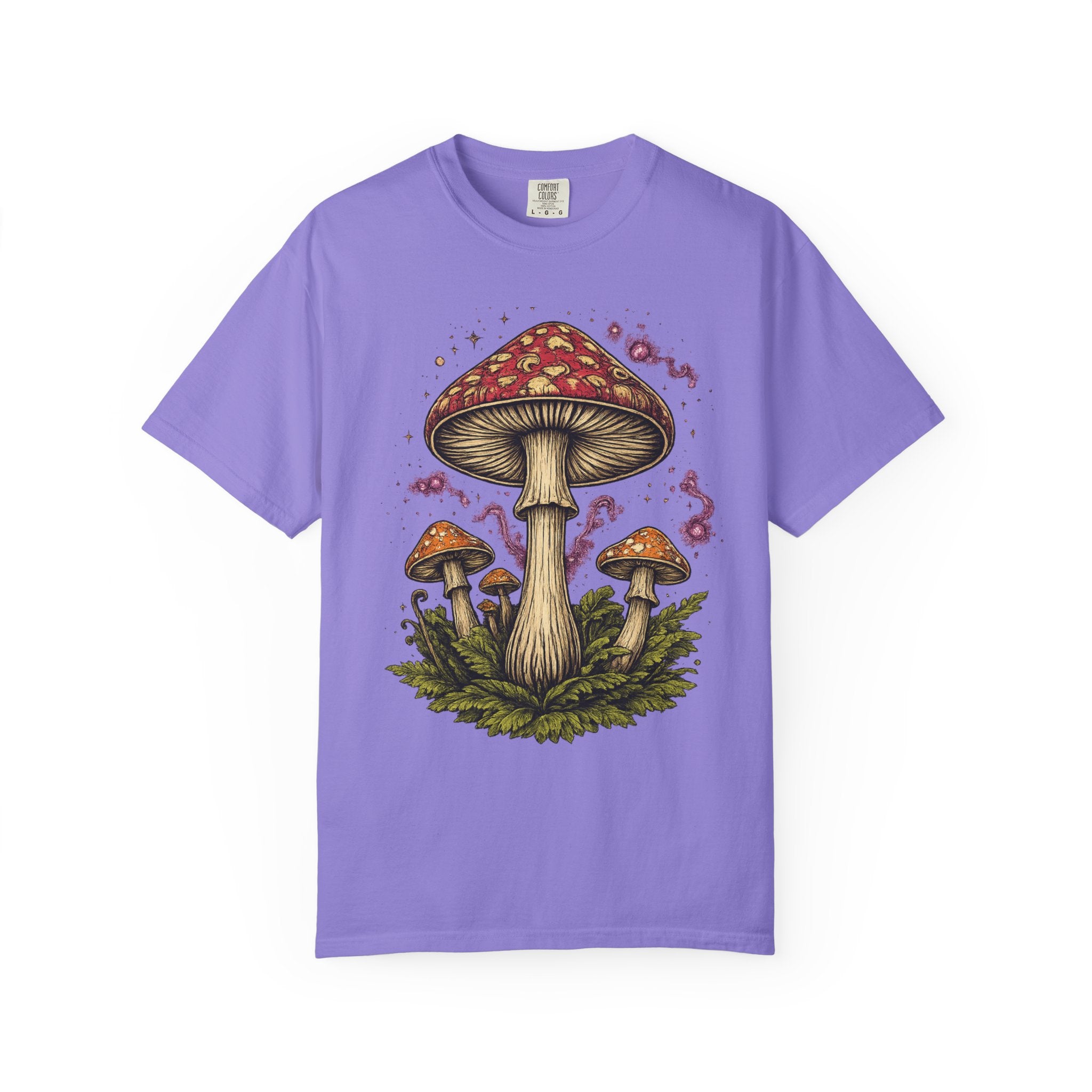 City: Portland Mushroom Graphic T-Shirt — Vintage Forest Amanita Design