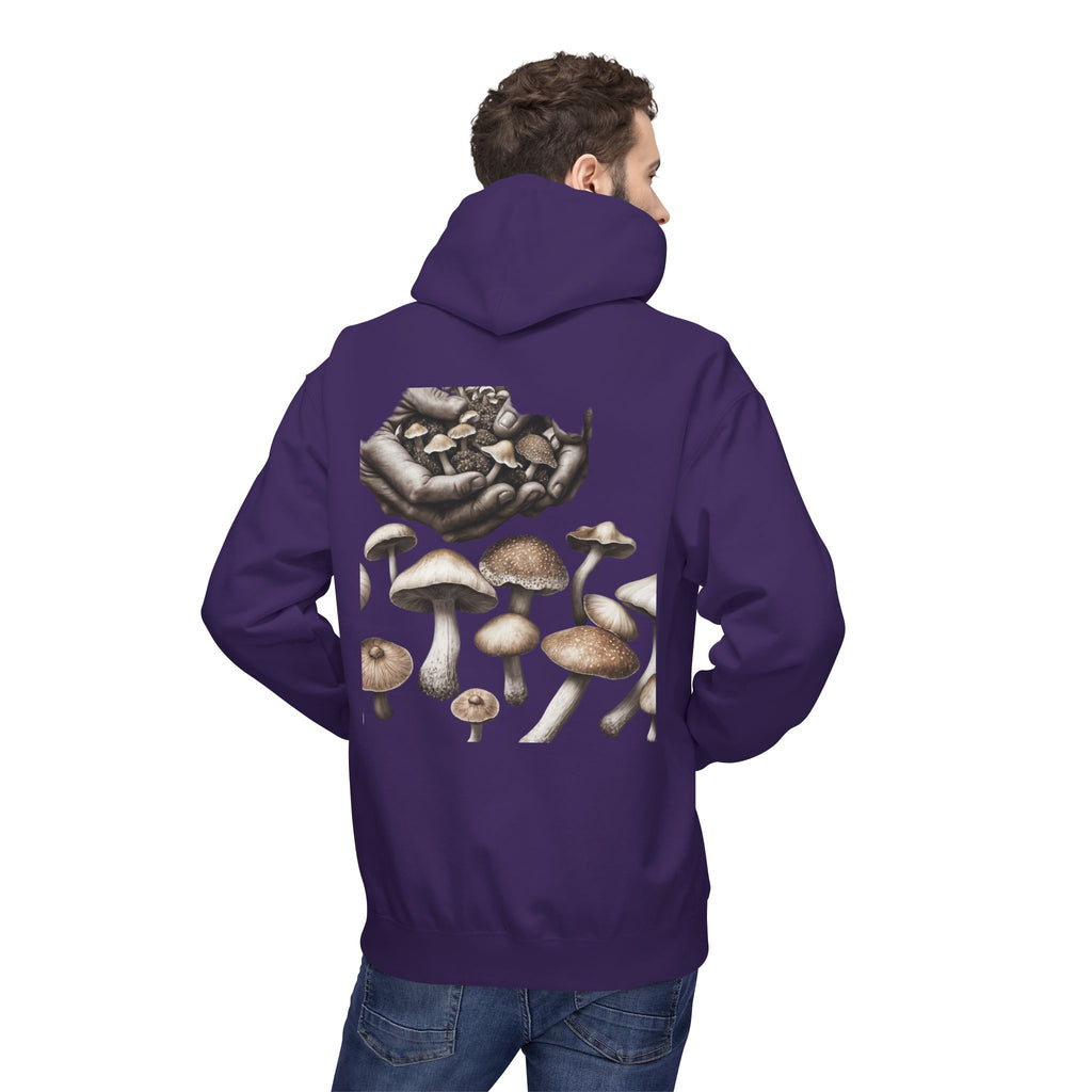 Mushroom Art Hoodie — Botanical Foraging Graphic Pullover