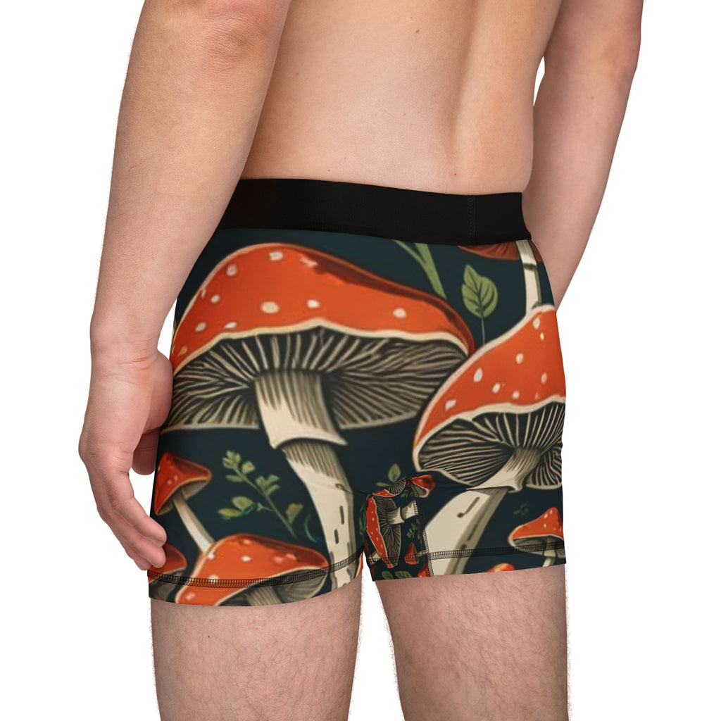 Bóxers para hombre de Bosque de Setas – Estampado integral de hongos oscuros y misteriosos