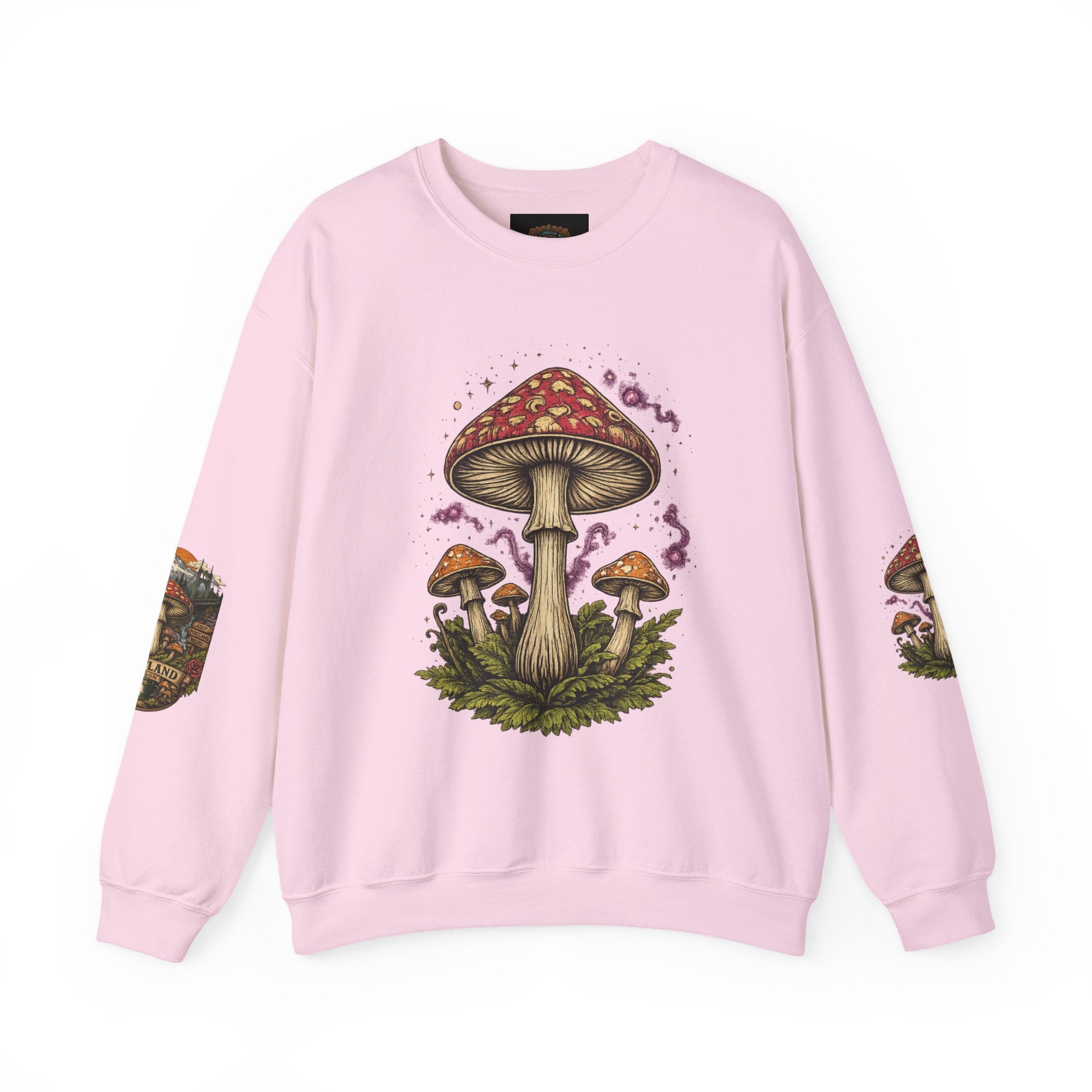 Mushroom Crewneck Sweatshirt — Portland Vintage Psychedelic Fungi Graphic