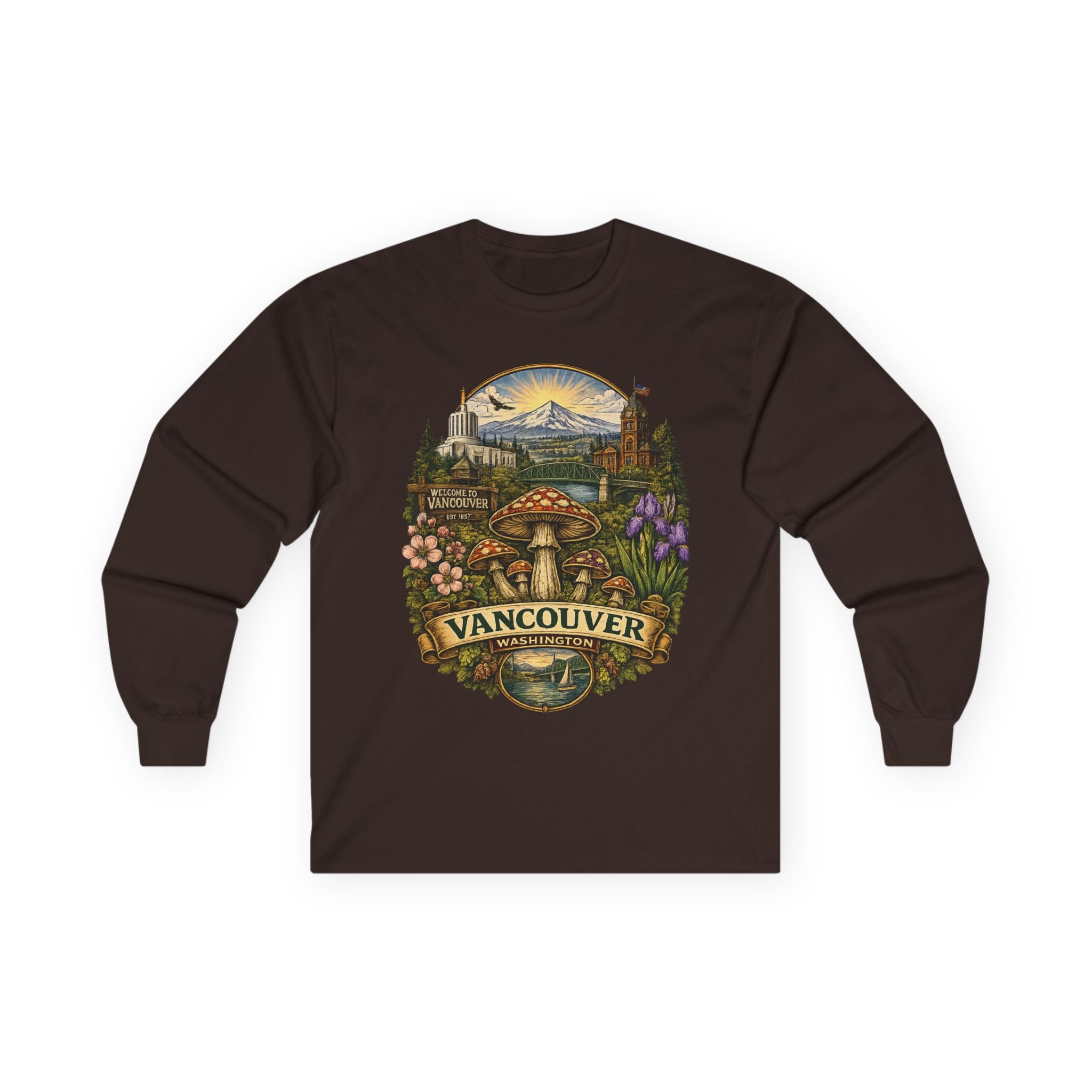 City: Vancouver Mushroom Graphic Long Sleeve Tee