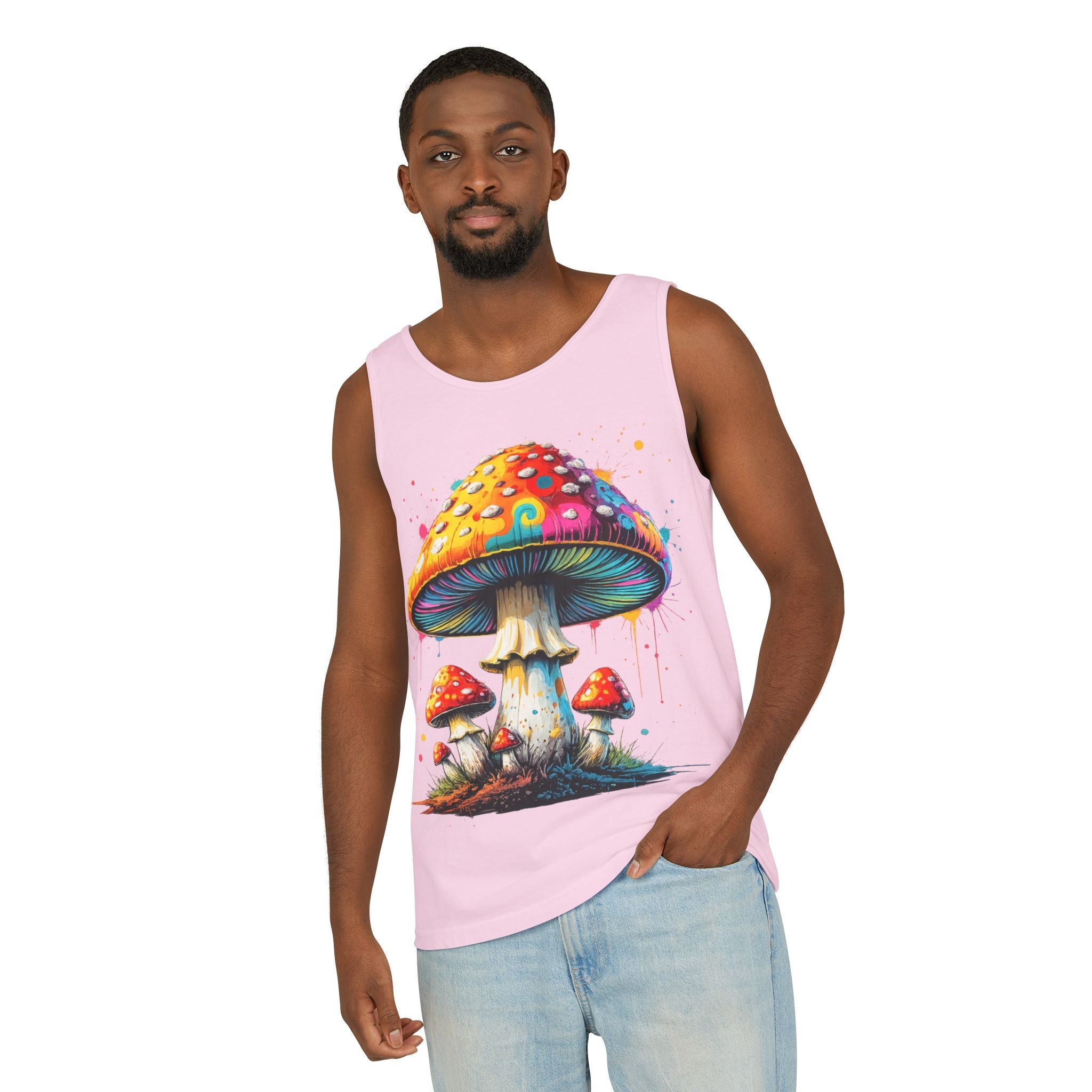 Mushroom Graphic Tank Top — Colorful Psychedelic Fungi Design