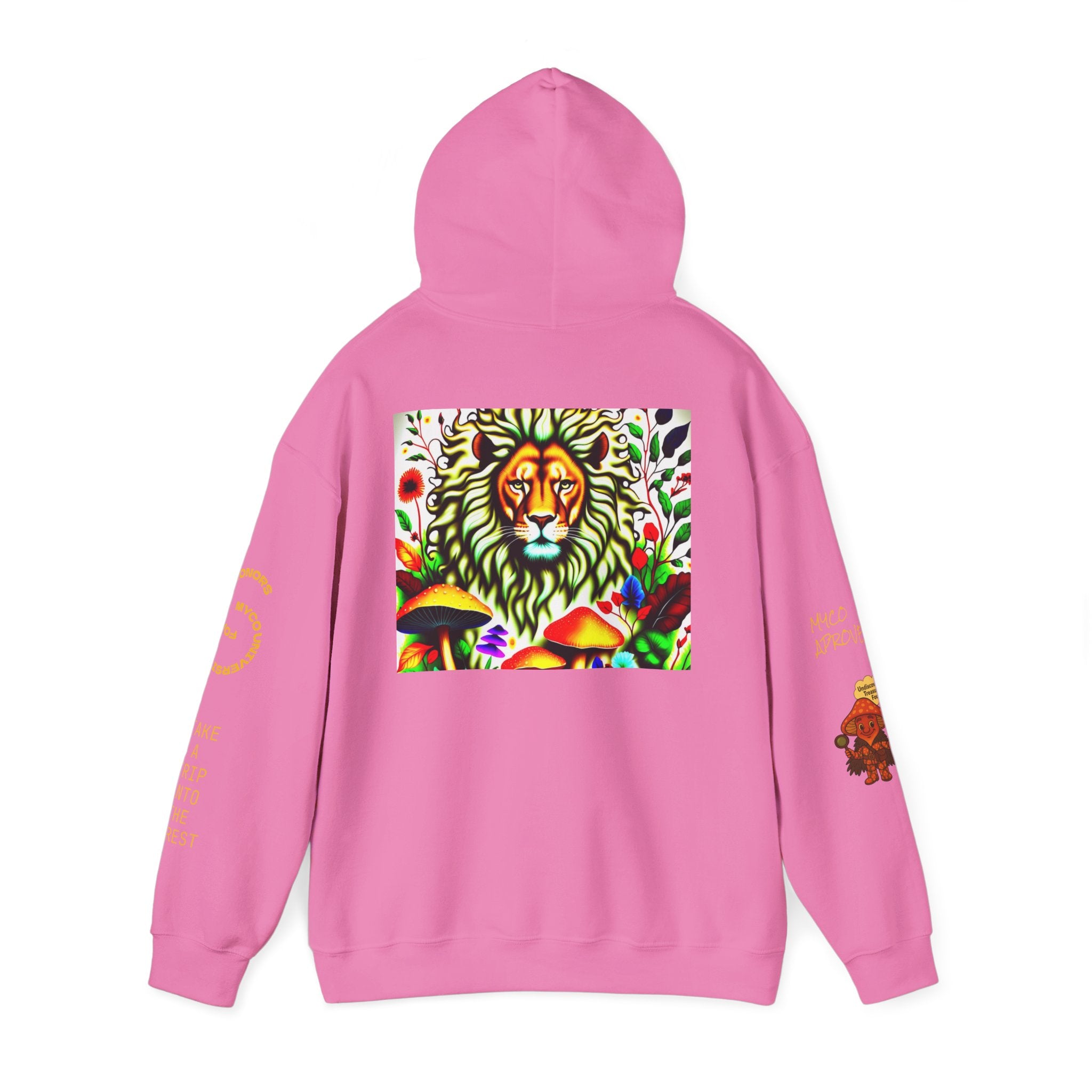 Myco University Lion & Mushroom Hoodie — Psychedelic Lion Graphic Pullover