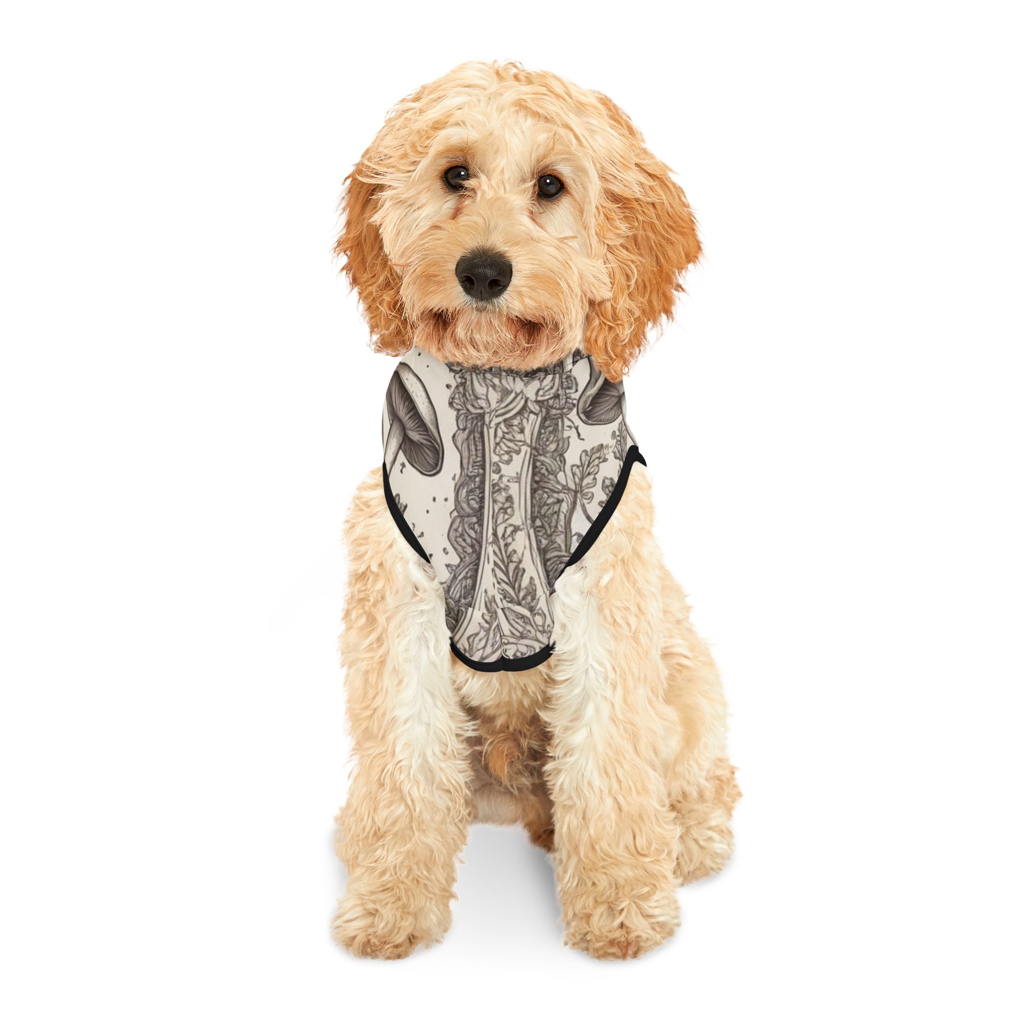 Custom Design Mushroom Print Enchanted Grove Dog/Cat Hoodie – Where Myth Meets Cozy