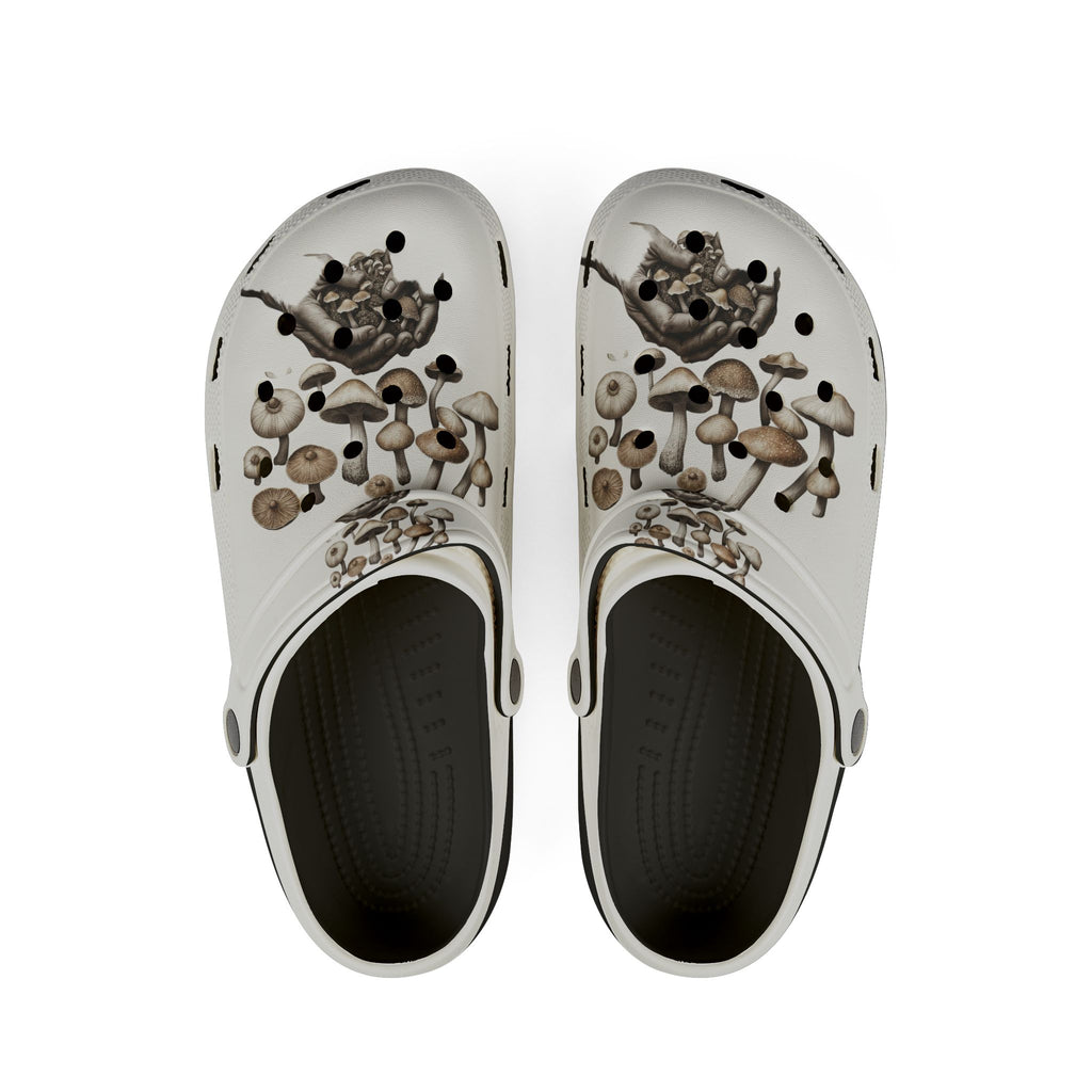 Mushroom Print EVA Foam Clogs — Lightweight Garden & Casual Slip-Ons