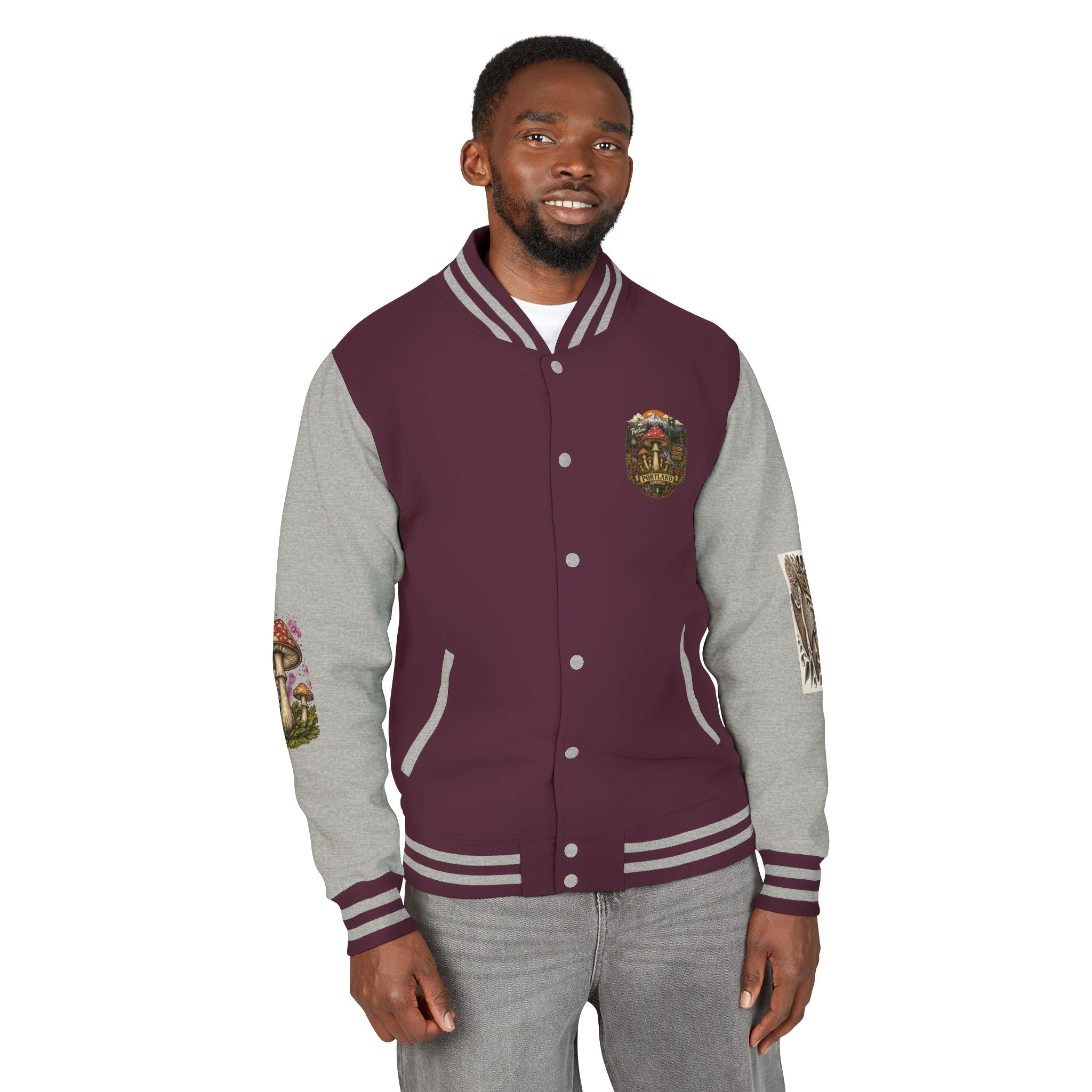 Portland Mushroom Patch Letterman Jacket