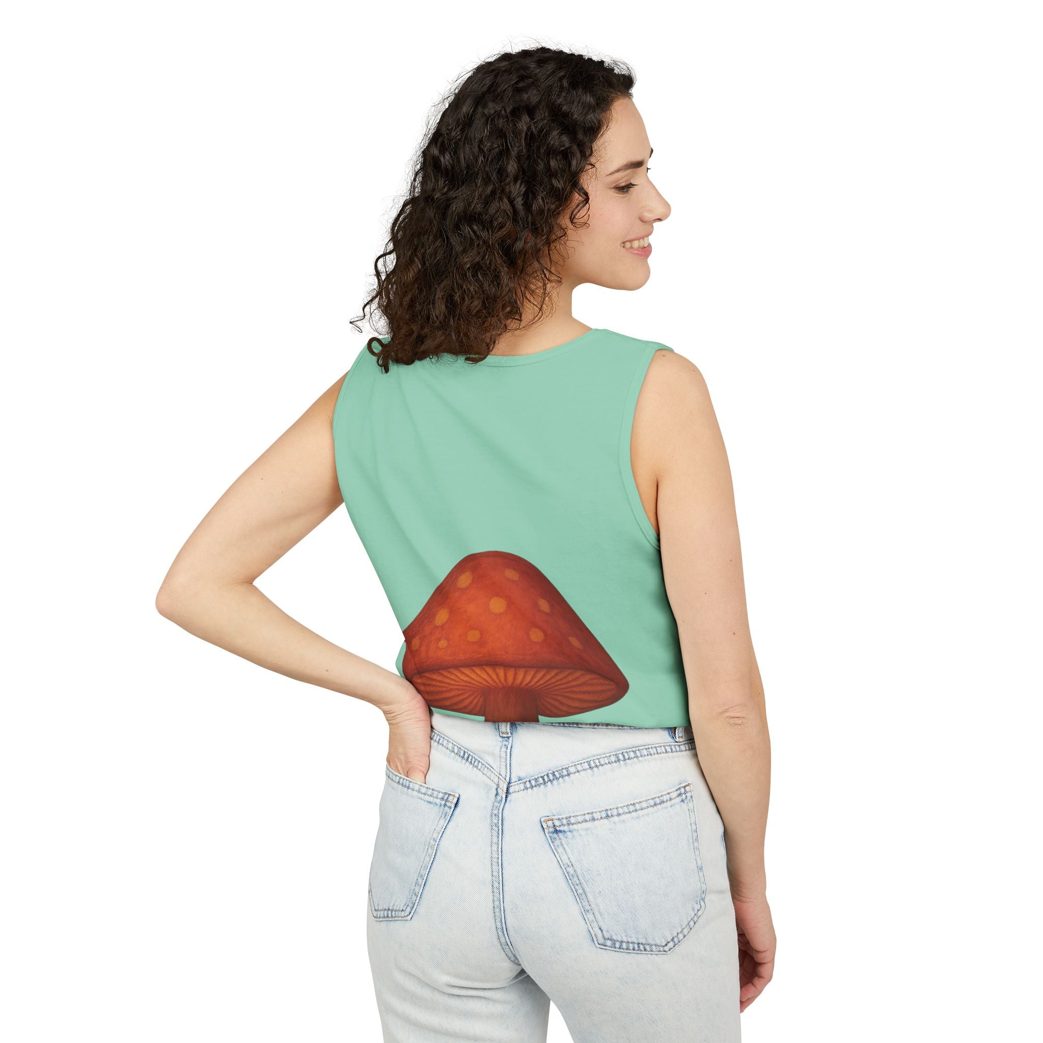 City: Portland Mushroom Tank Top — Vintage Forest Travel Graphic
