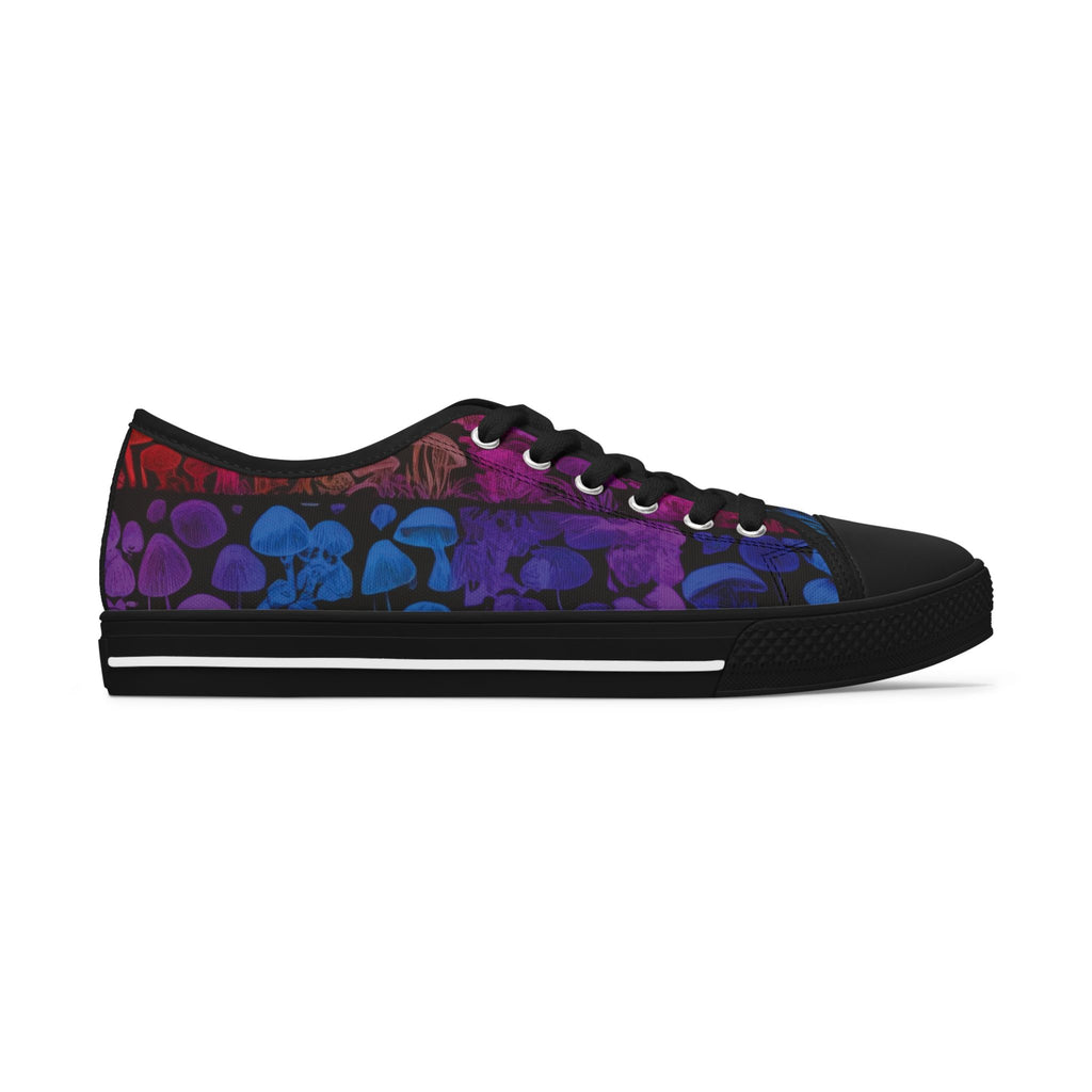 Women's Low Top Sneakers — Purple Skull Pattern Casual Canvas Shoes