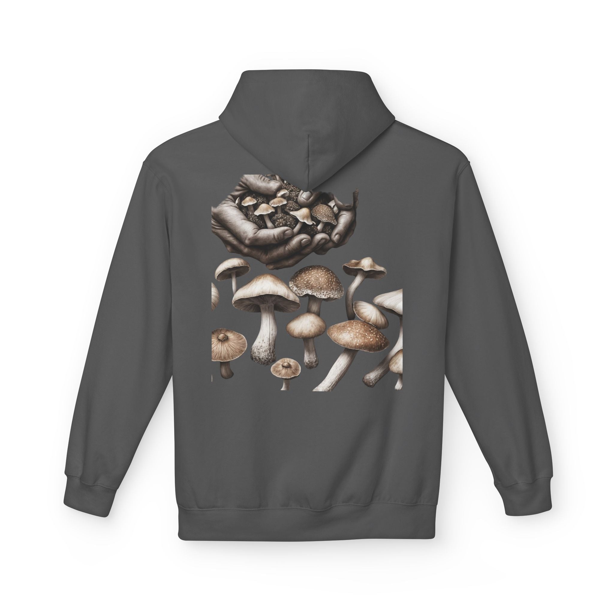 Mushroom Art Hoodie — Botanical Foraging Graphic Pullover