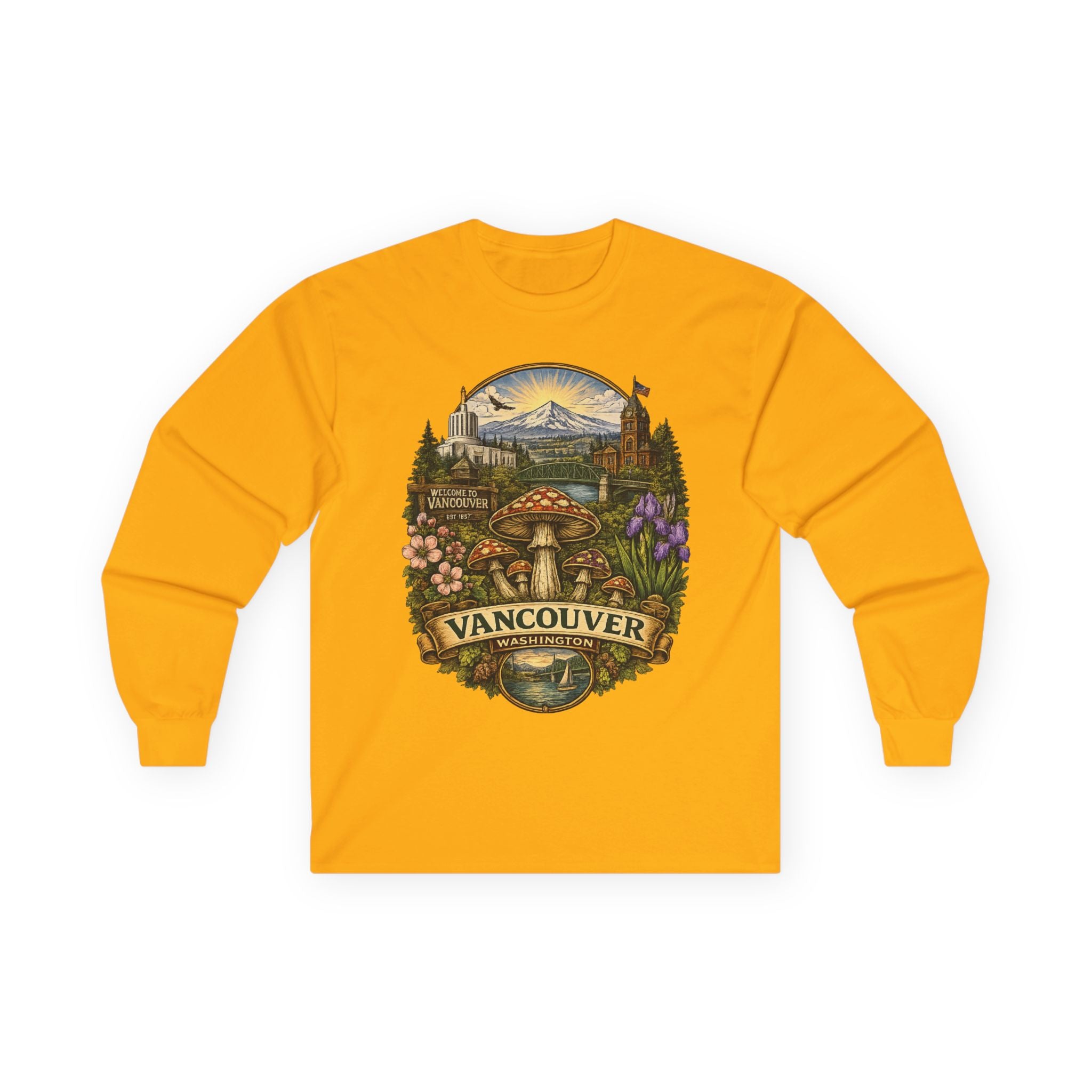 City: Vancouver Mushroom Graphic Long Sleeve Tee
