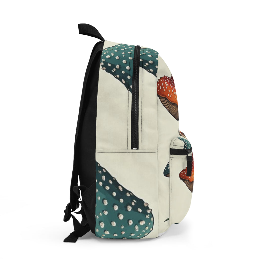 Mushroom Pattern Backpack – Whimsical Toadstool Print Travel Bag