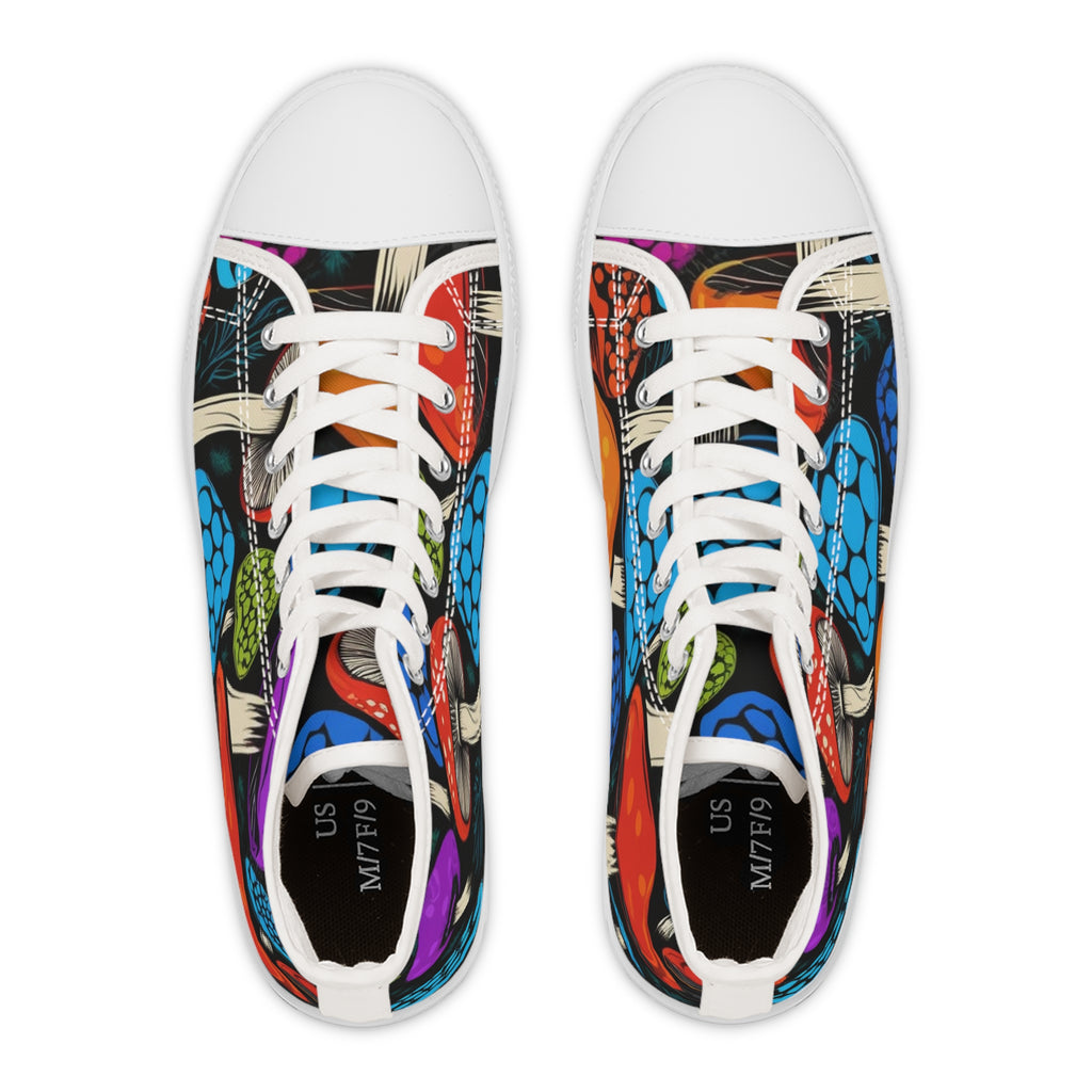 Zapatillas altas para mujer — Estampado de setas psicodélicas de colores