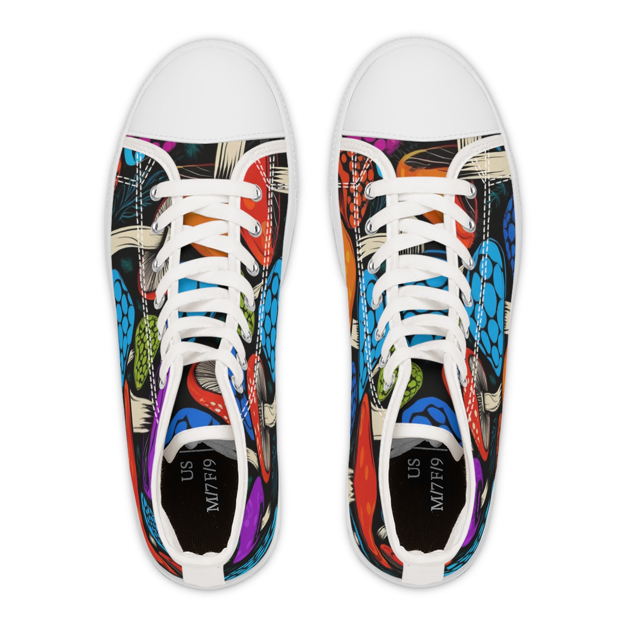 Zapatillas altas para mujer — Estampado de setas psicodélicas de colores