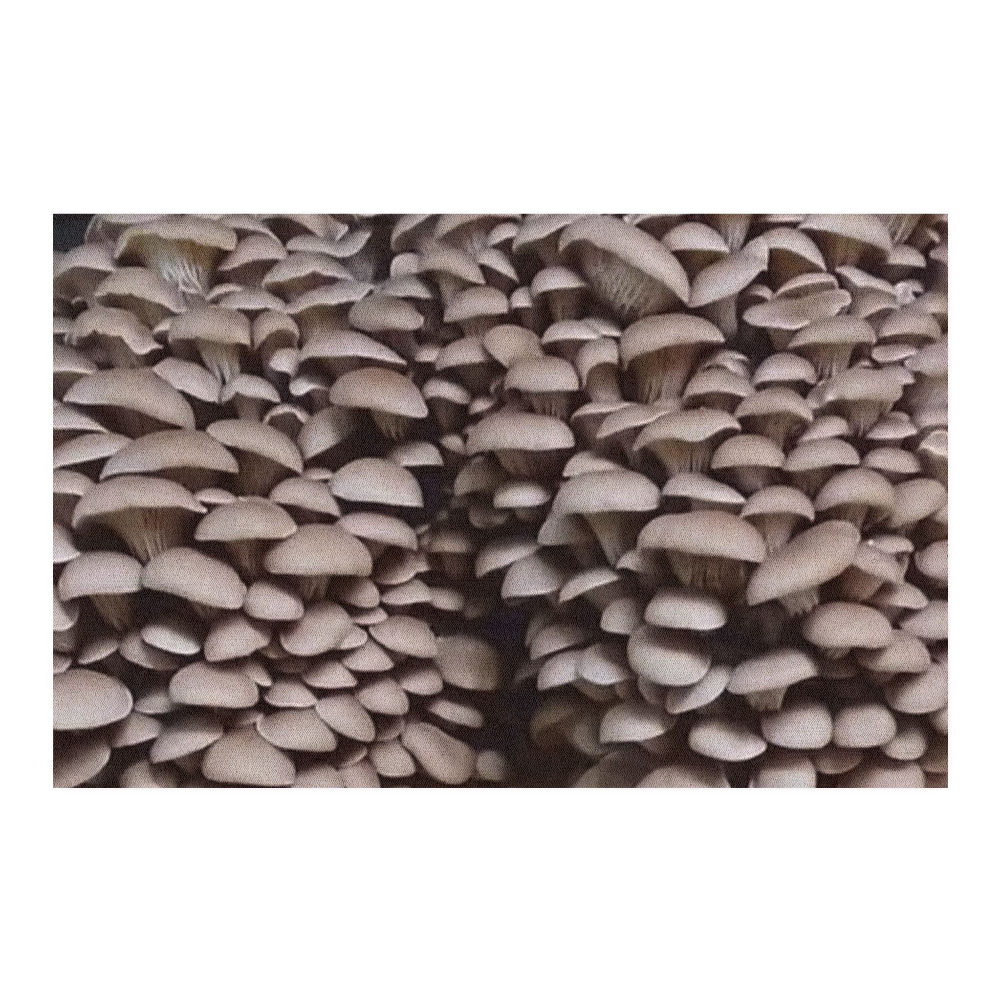 Rug: Mushroom Cluster Rug — Neutral Fungi Pattern Accent Rug