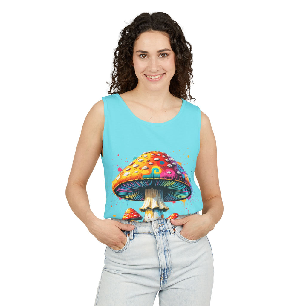 City: Portland Mushroom Tank Top — Psychedelic Forest Graphic Tank