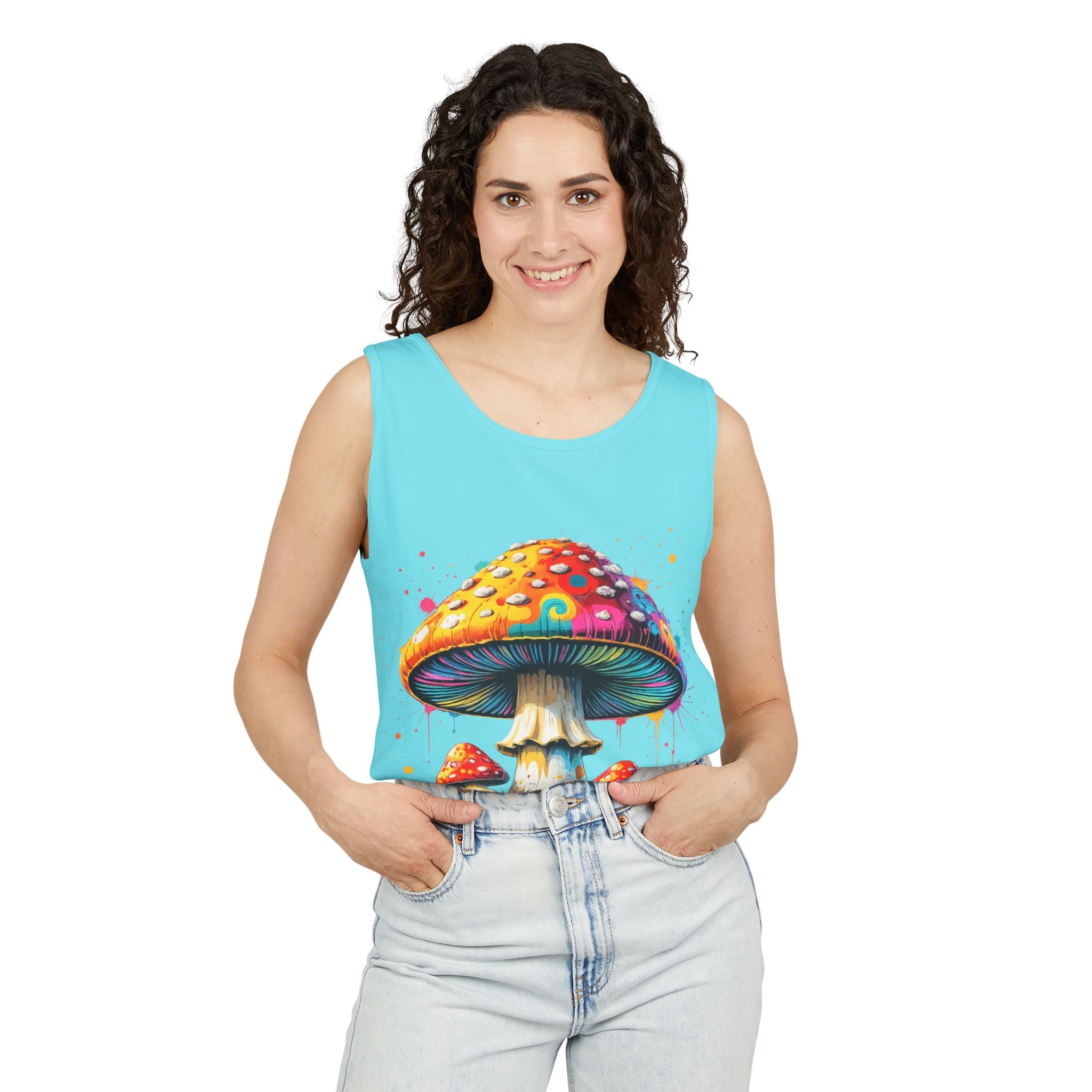 City: Portland Mushroom Tank Top — Psychedelic Forest Graphic Tank
