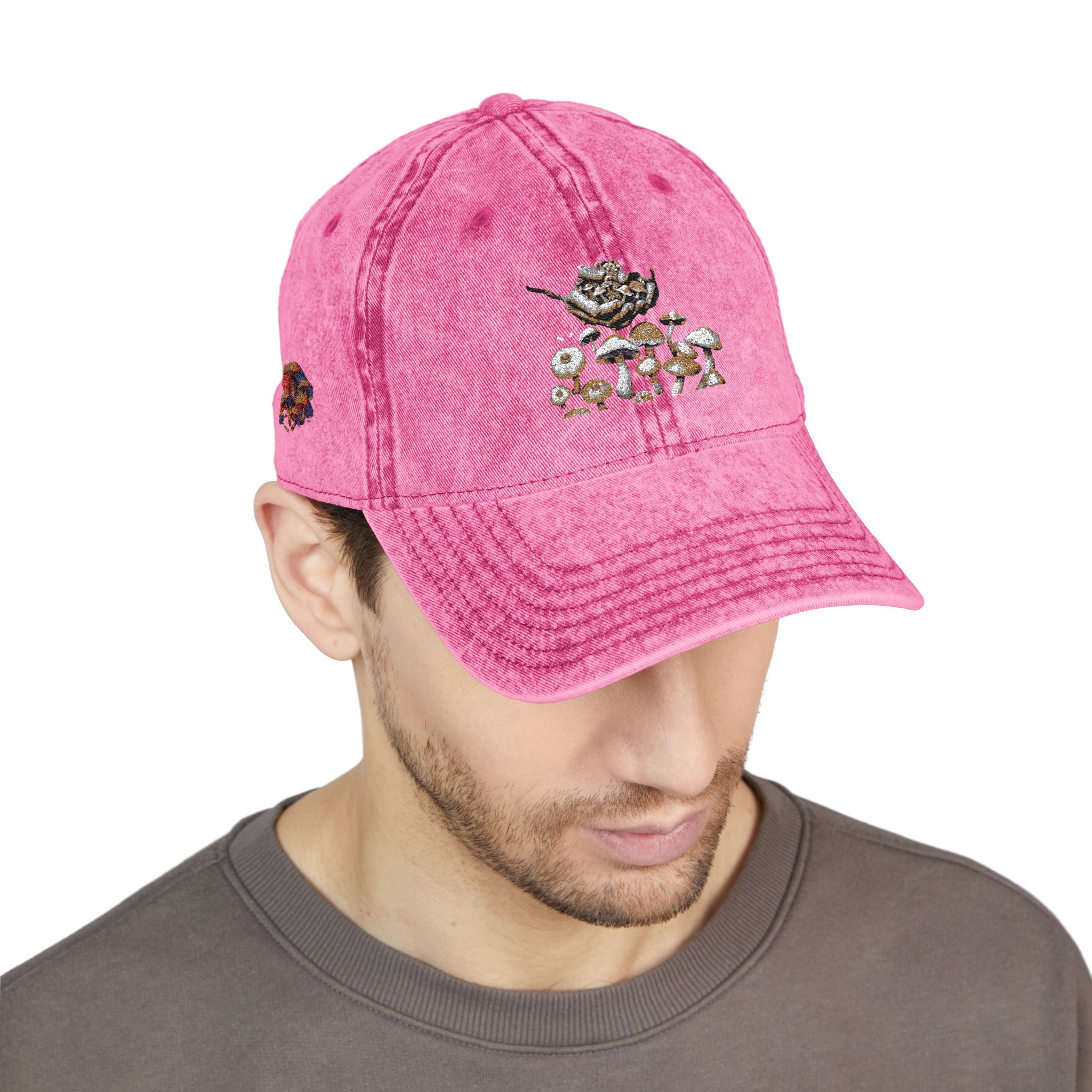 Vintage Embroidered Floral Cap — Retro Red Dad Hat