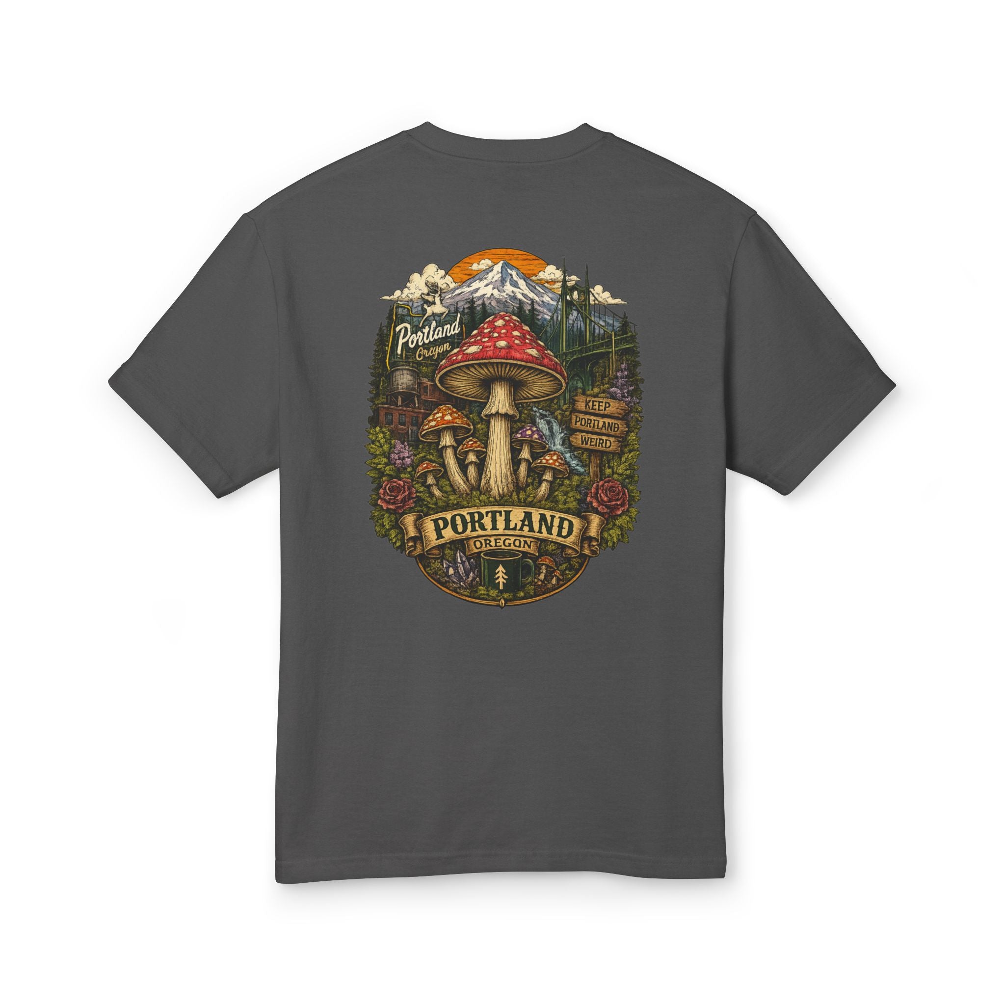 Portland Mushrooms Graphic Tee — Vintage Outdoor Nature T-Shirt