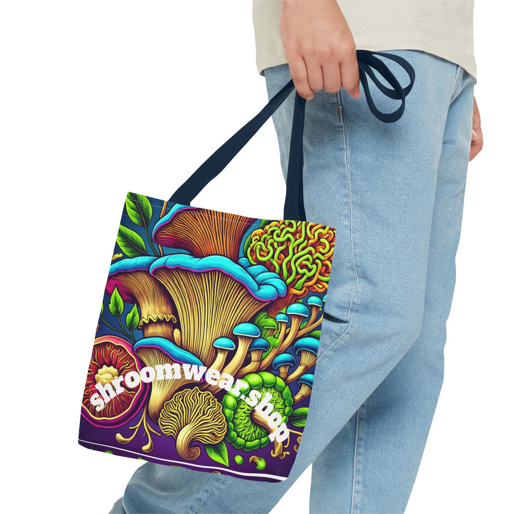 Bag: Mushroom Art Tote Bag – Psychedelic Fungi All-Over Print Eco Tote