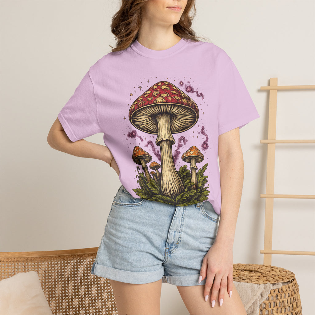 City: Portland Mushroom Graphic T-Shirt — Vintage Forest Amanita Design