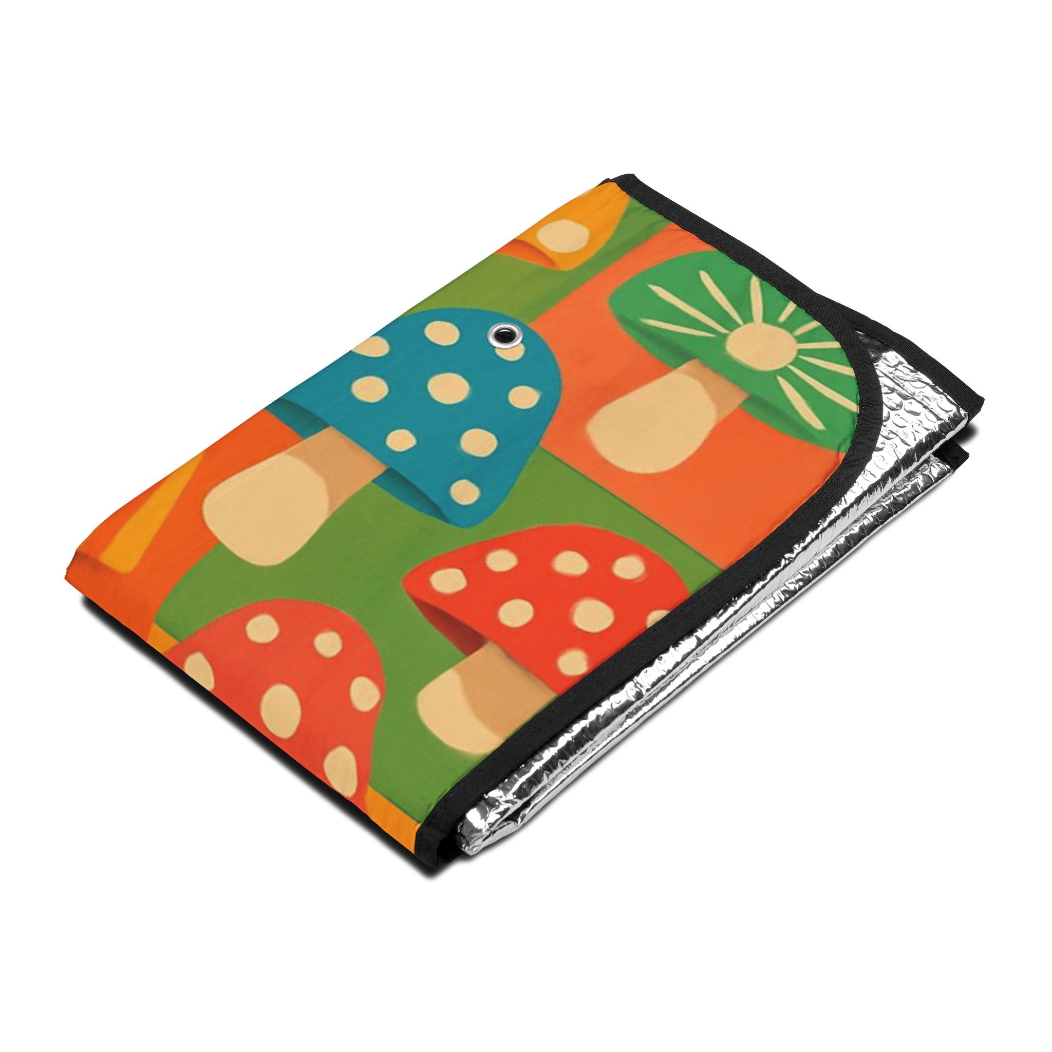 Mushroom Pattern Car Sun Shade – Retro Colorful Sunshade for Windshield