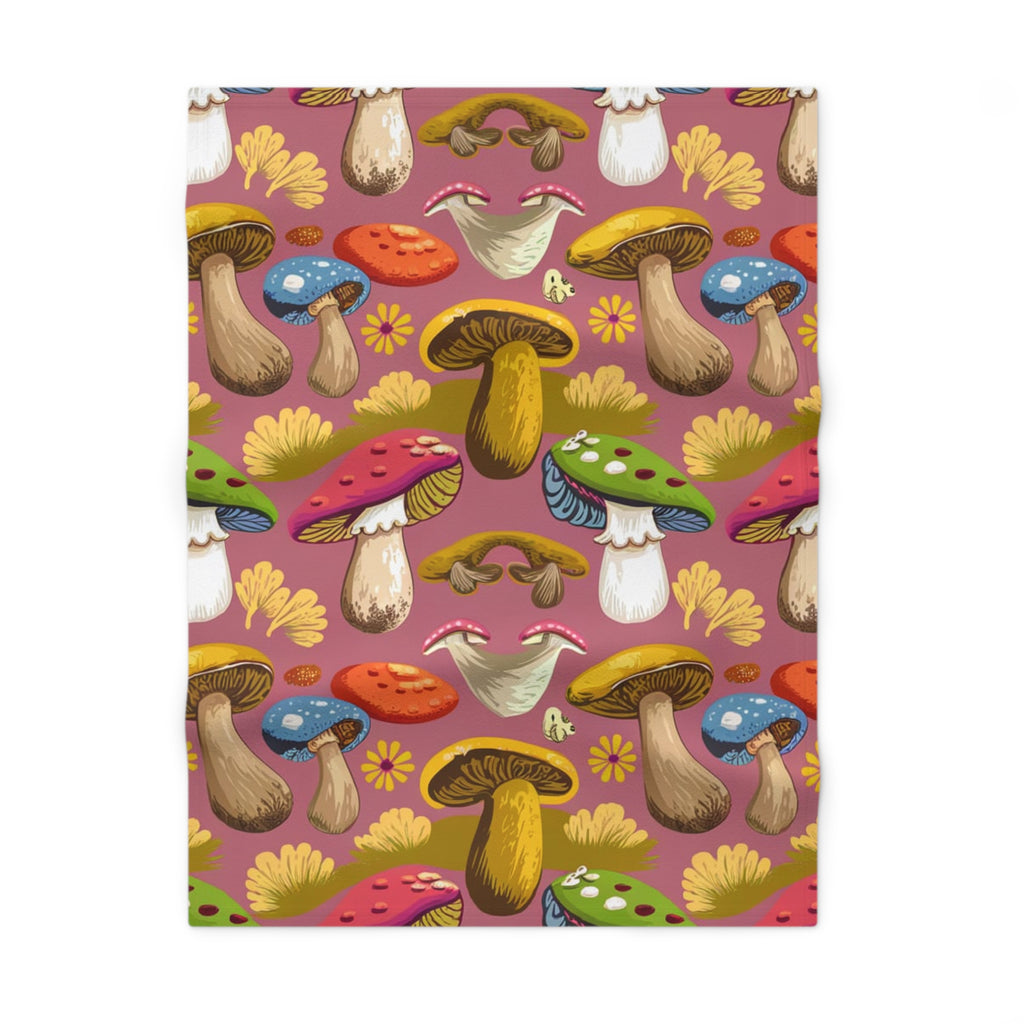 Manta de bebé Mushroom Meadow — Manta de forro polar suave para guardería