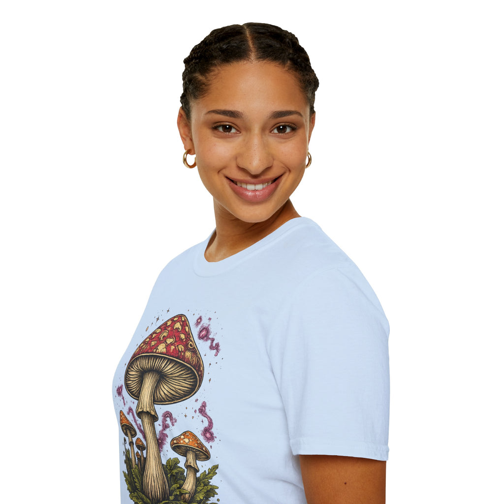 City: Portland Mushroom Magic T-Shirt — Vintage Red Toadstool Illustration