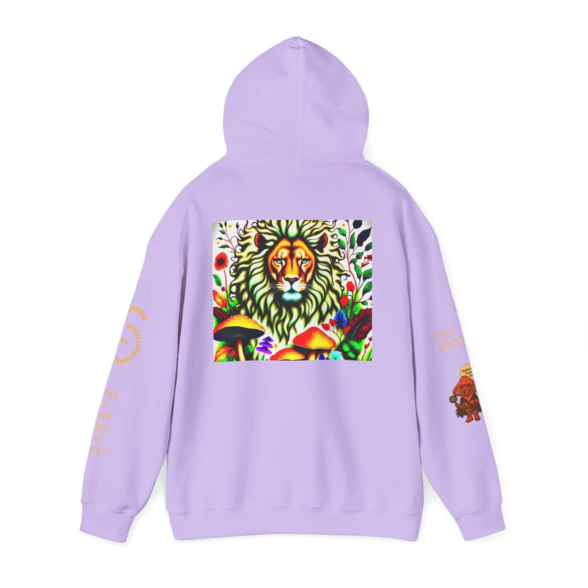 Myco University Lion & Mushroom Hoodie — Psychedelic Lion Graphic Pullover