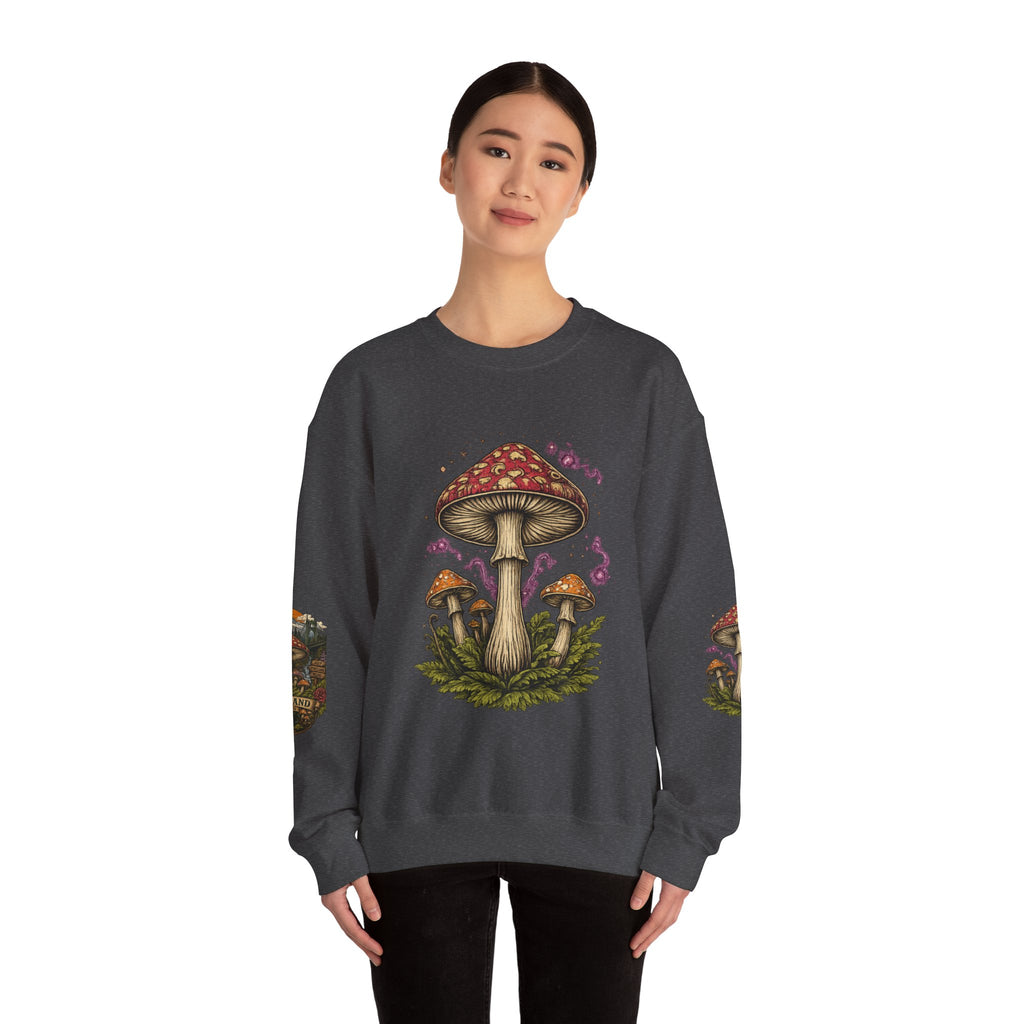 City: Portland Mushroom Crewneck Sweatshirt Vintage Psychedelic Fungi Graphic