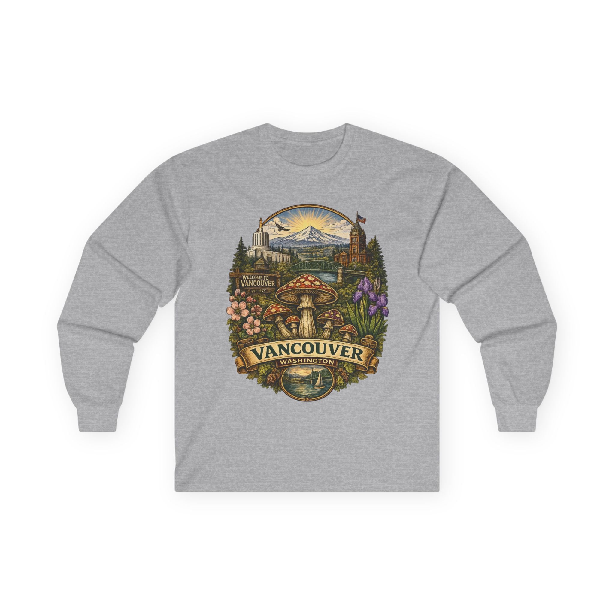 City: Vancouver Mushroom Graphic Long Sleeve Tee