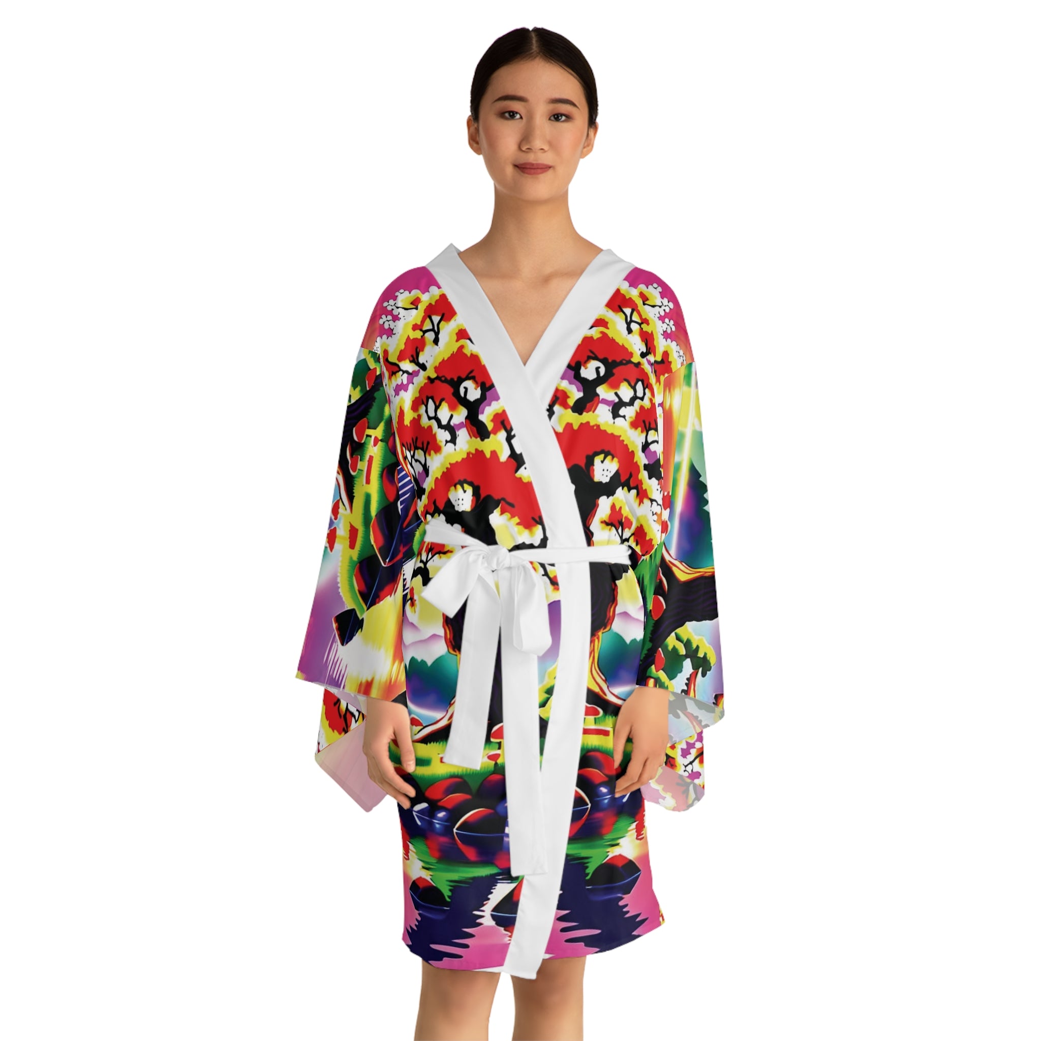 Kimono Robe: Sunset Sakura Kimono Robe