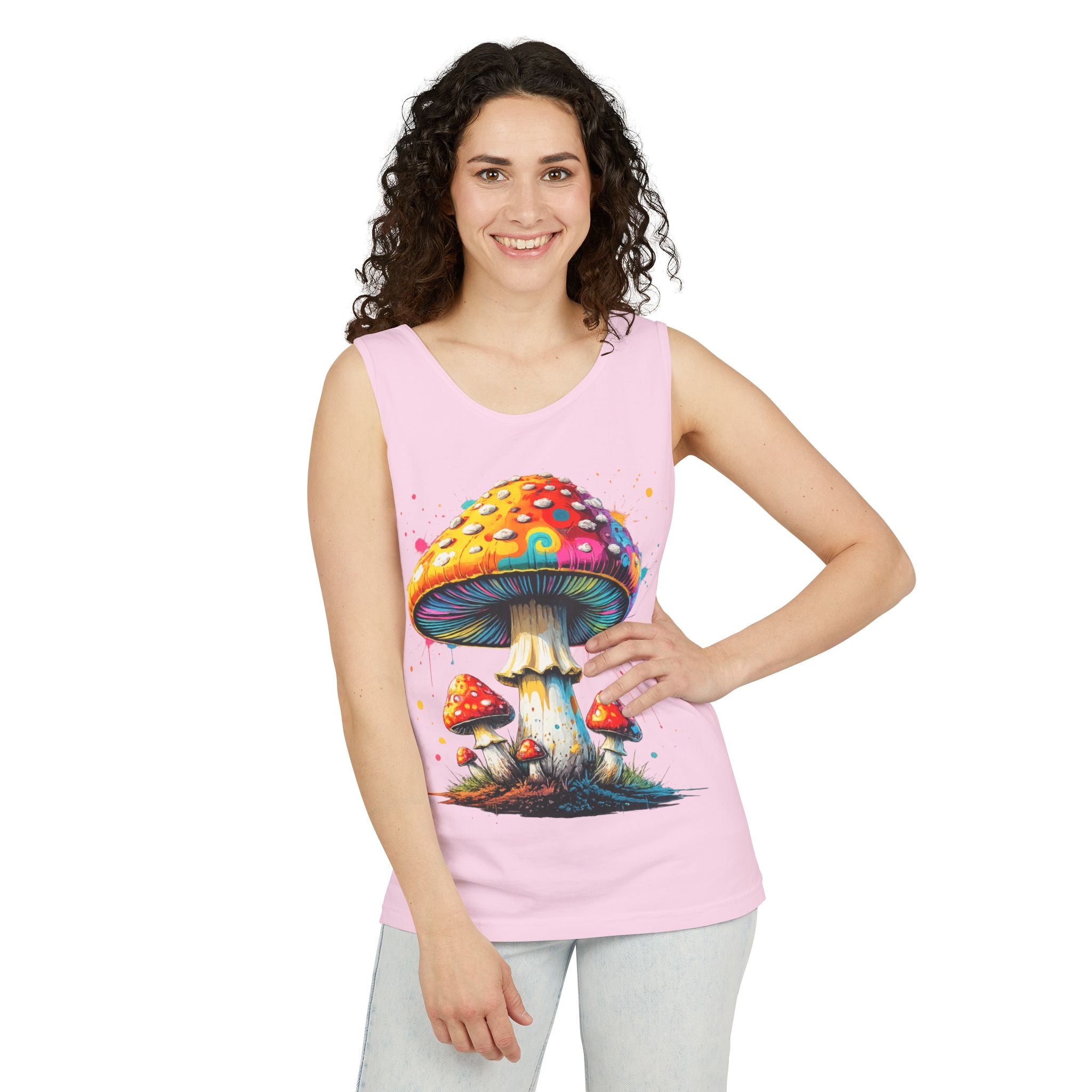 Mushroom Graphic Tank Top — Colorful Psychedelic Fungi Design