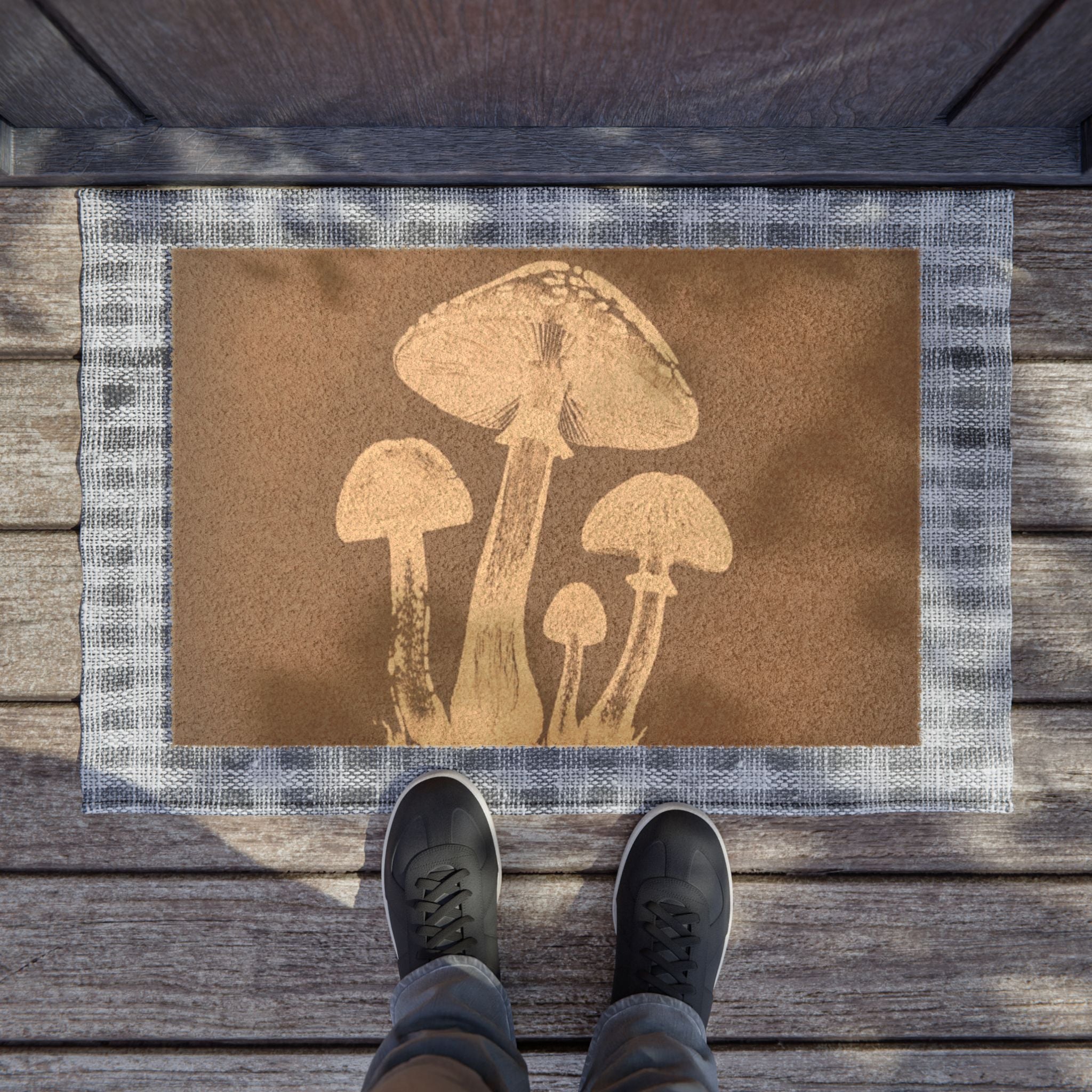 Mushroom Doormat, Nature-Inspired Welcome Mat, Eco-Friendly Entryway Decor