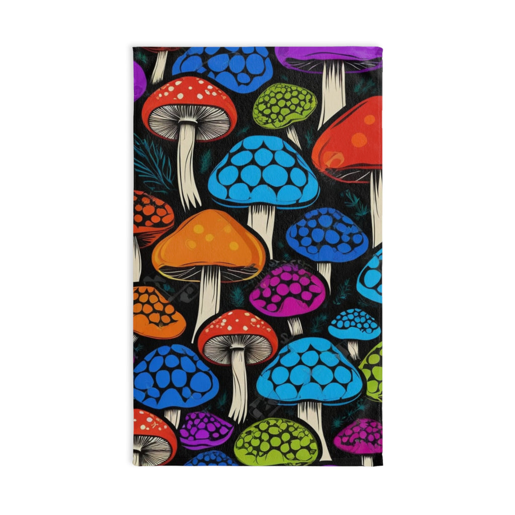 Psychedelic Mushrooms Kitchen Hand Towel - Colorful Fungi Kitchen & Bath Towel