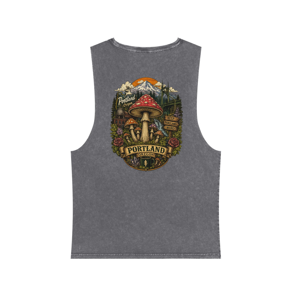 Portland Mushroom Festival Tank — Farmers Markets Map Stonewash Tank