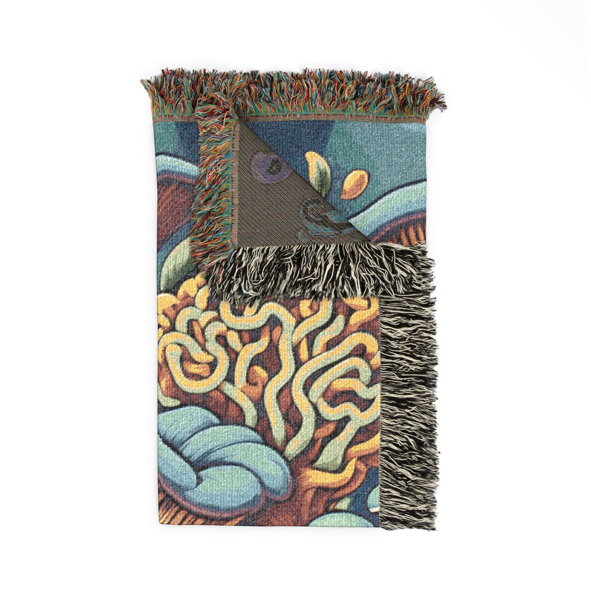 Abstract Floral Woven Blanket – Boho Tapestry Throw for Living Room & Bedroom