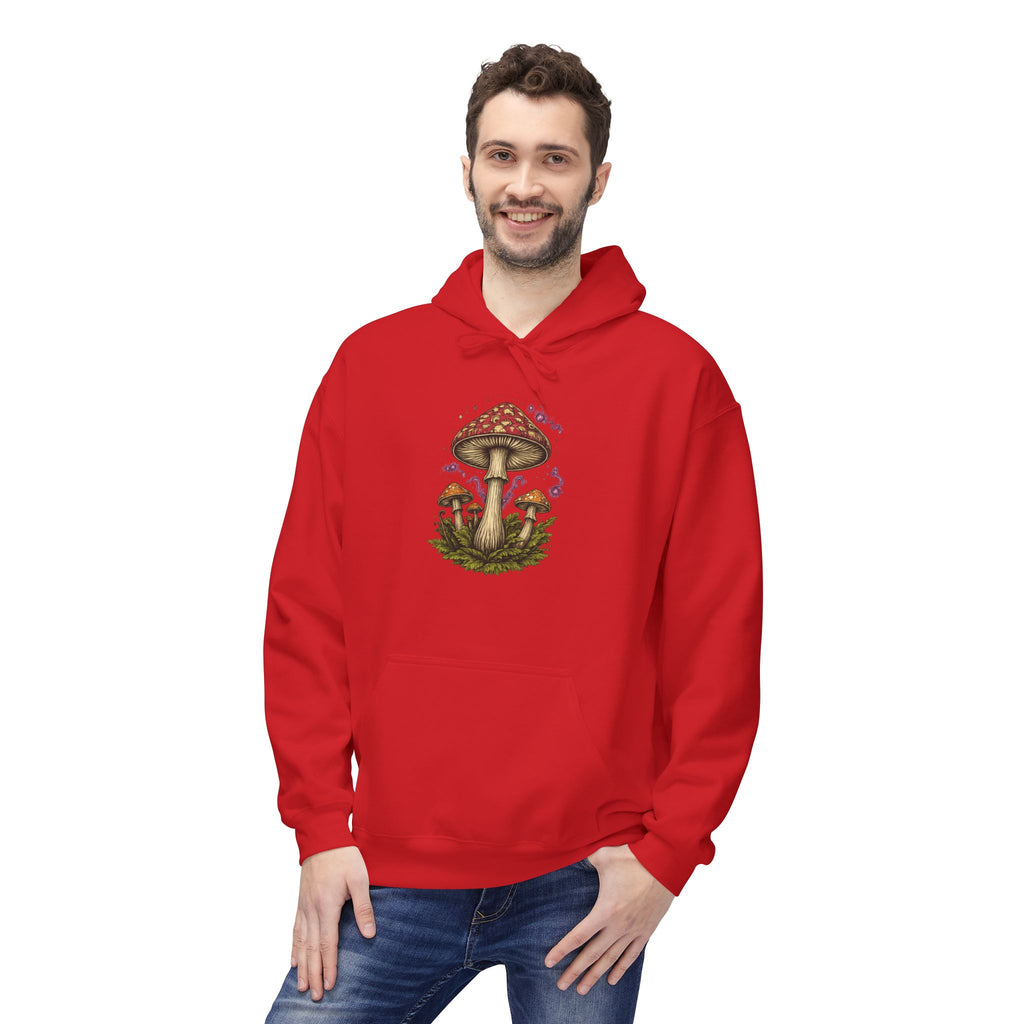 Mushroom Art Hoodie — Botanical Foraging Graphic Pullover